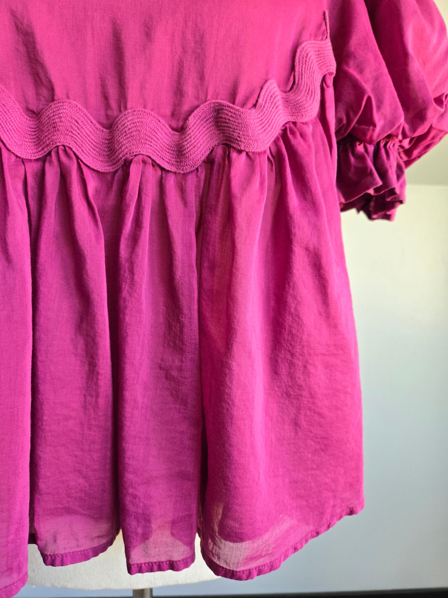 Mare Mare Fuchsia Cotton/Silk Top - Small