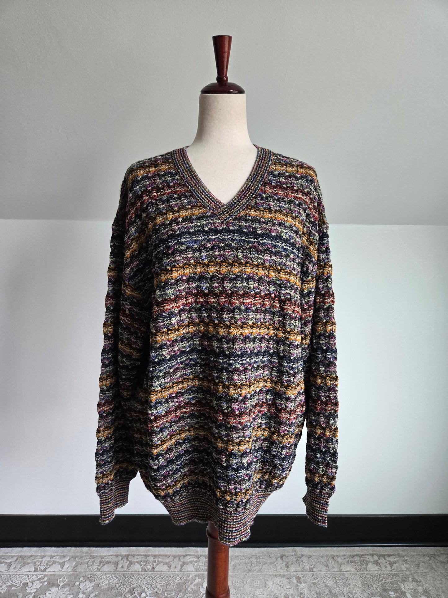 Vintage Missoni Sport Made in Italy 80s Multi Colored Sweater - XL