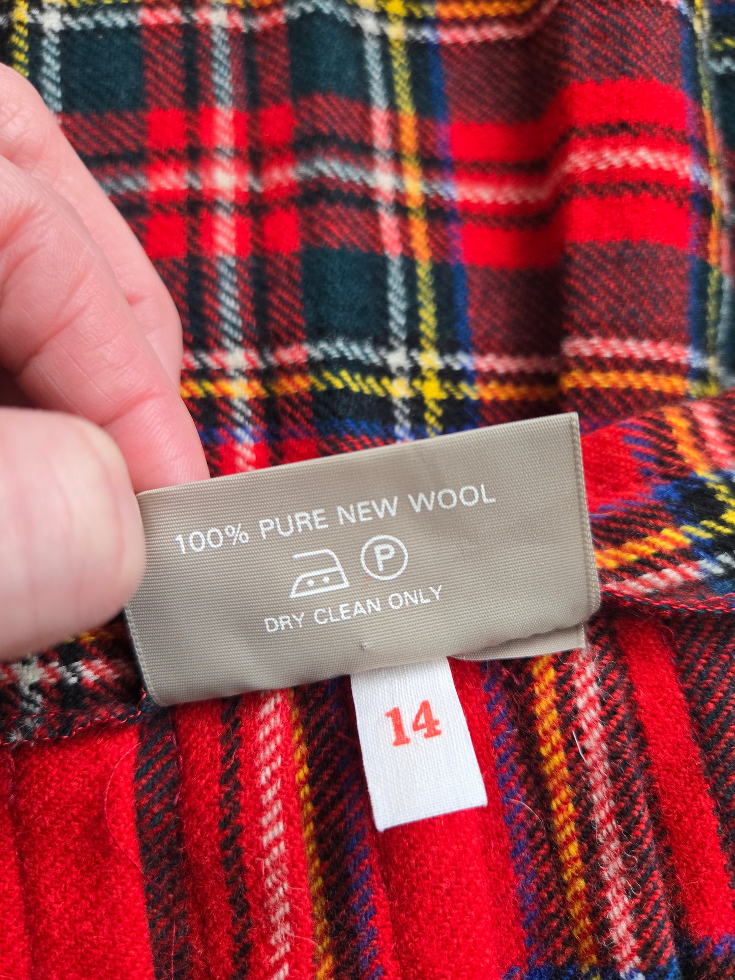 Pitlochry Scottish Wool Stewart Plaid Skirt - W26-28"