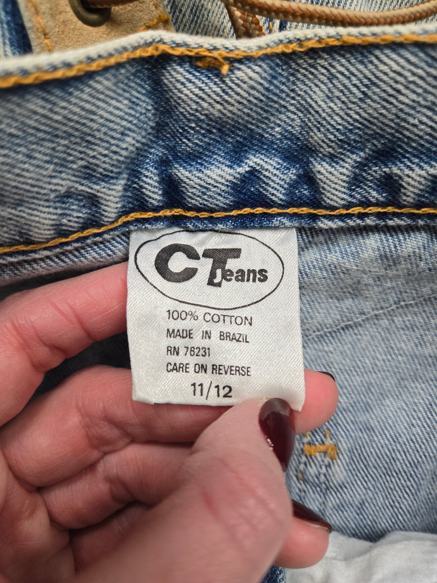 Vintage 90s CT Jeans Denim Two Piece Set Made in Brazil - Medium