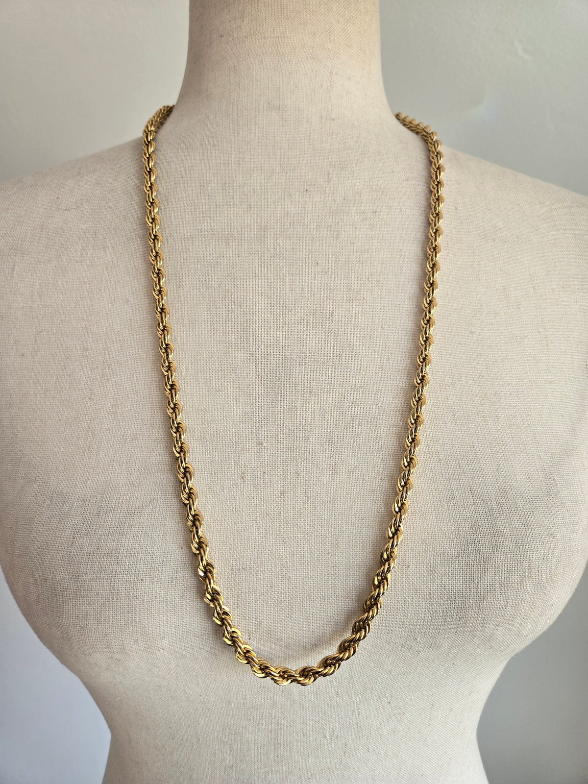 Napier Signed Long Gold Twisted Chain