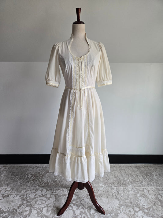Vintage Gunne Sax by Jessica San Fransisco Cotton Prairie Dress - S/M