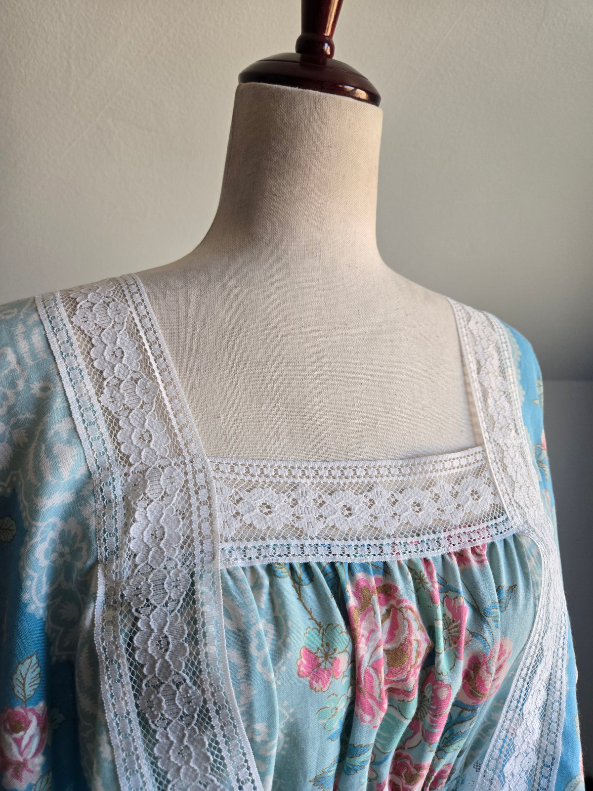 Vintage 70s Sears Cotton Floral Whimsy Dress - medium