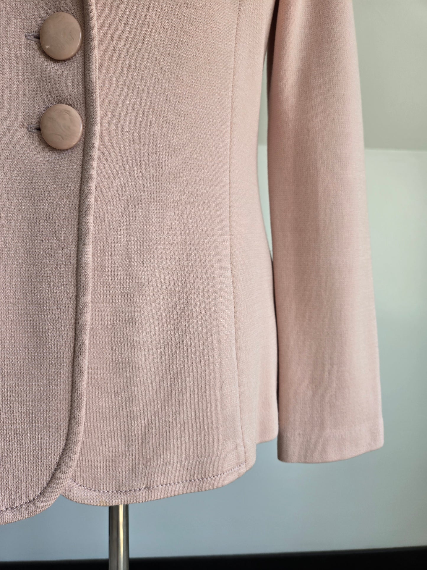 St John Pale Pink Knit Blazer - Size 4