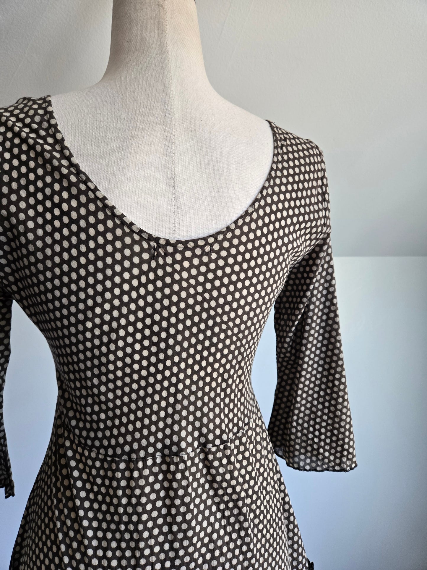 Trade Cloth Lightweight Cotton Polka Dot Dress - XS