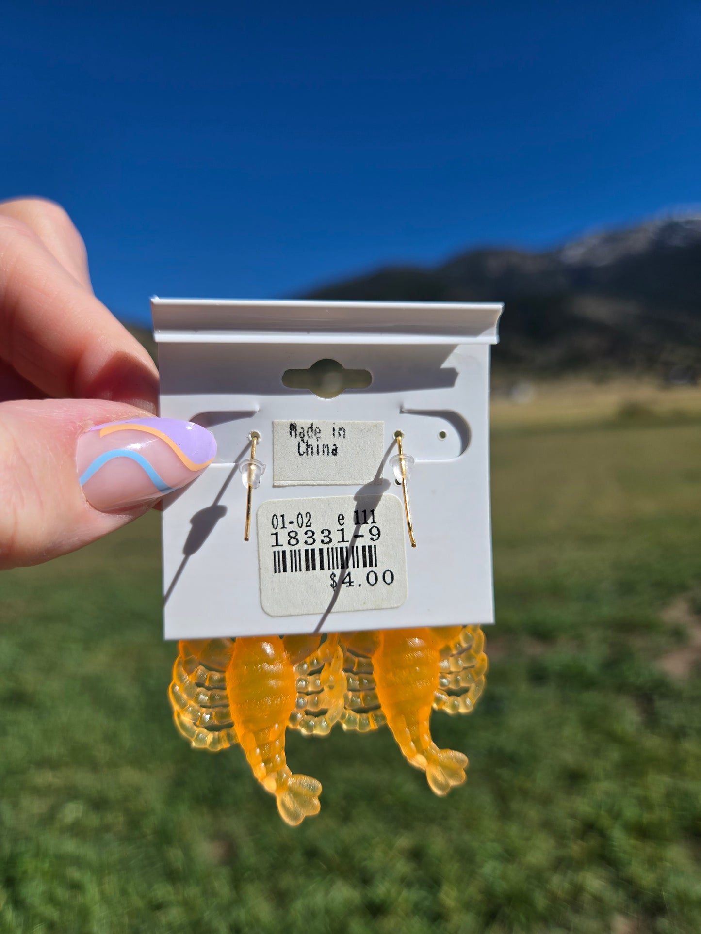 Deadstock Cara Mia Orange Rubber Lobster Earrings