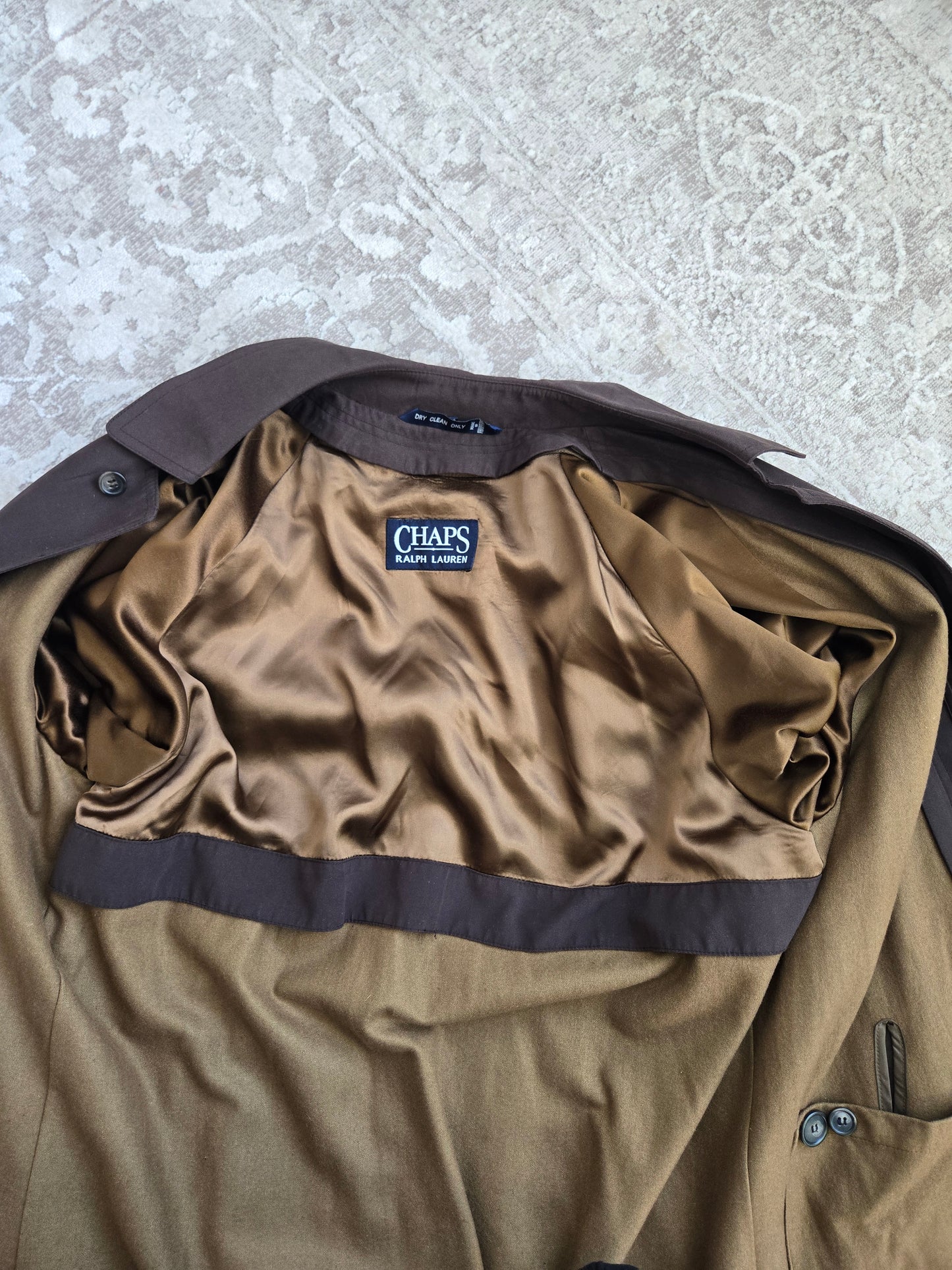 Vintage Chaps Ralph Lauren Brown Trench Coat with Belt and Wool Liner - 2XL