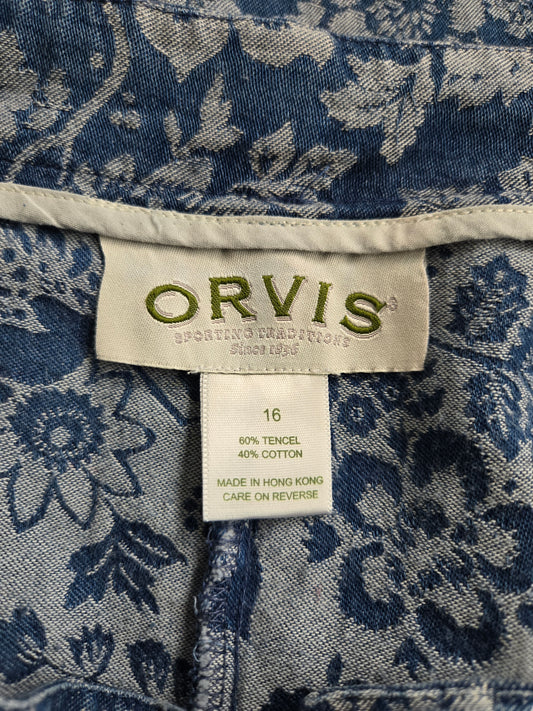 Vintage Orvis Denim Floral Jacquard Skirt - W34-37"