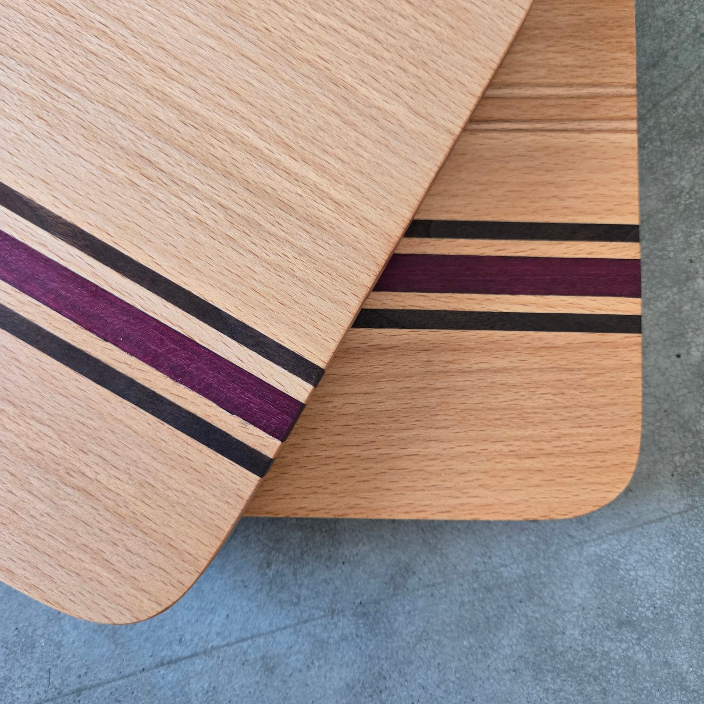 Purpleheart Stripe Cutting Board Two-Piece Set