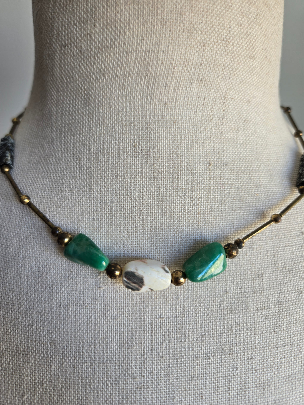 Brass Long Bead Dainty Necklace