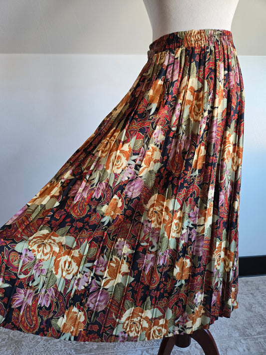 Melrose Vintage 90s Rayon Skirt - S/M/L