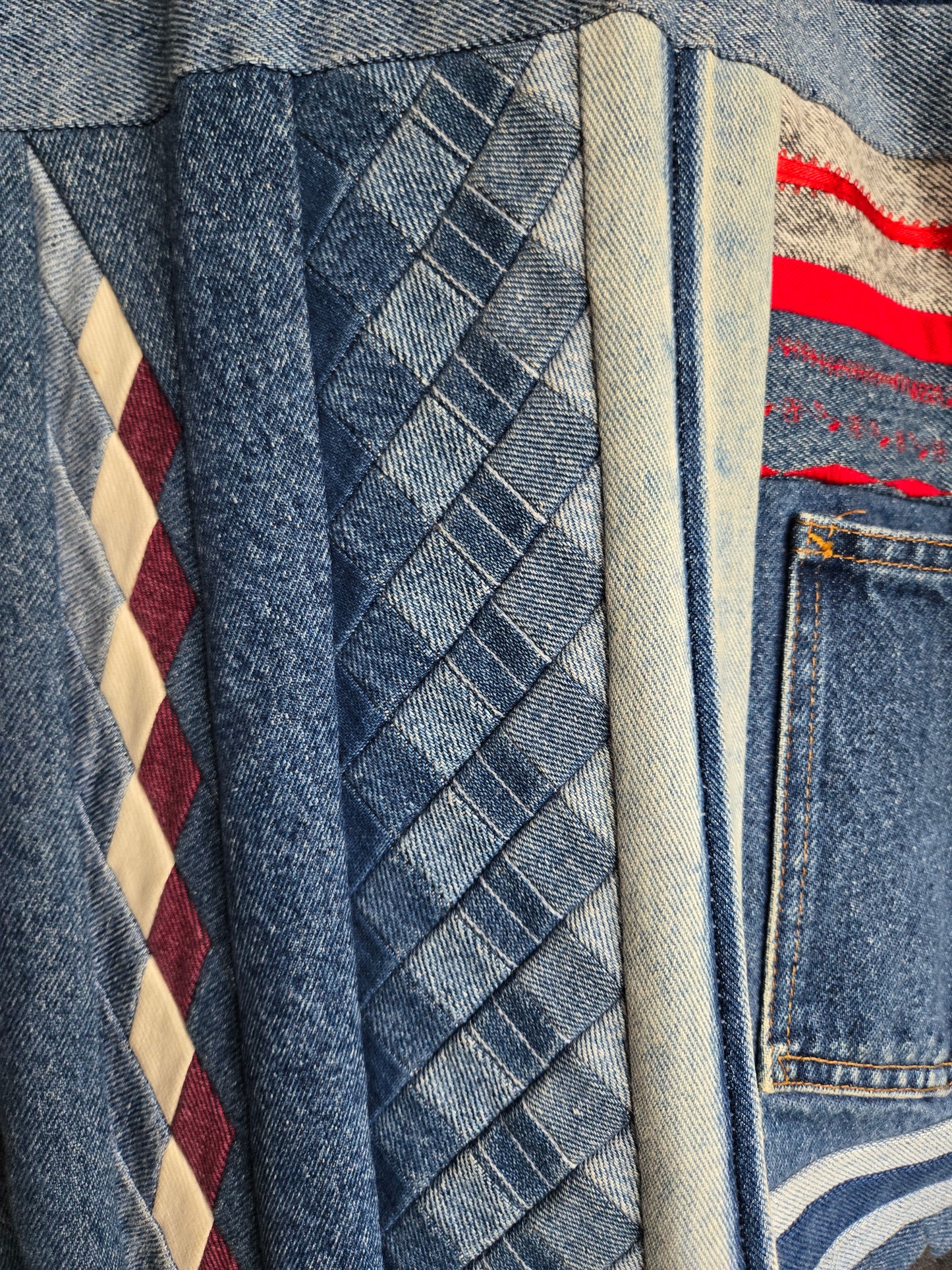 Denim Quilted Hand Made Coat - 2XL