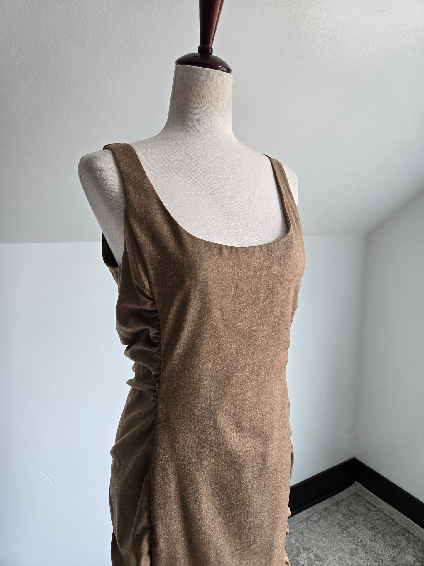 William Reid Brown Wool Fitted Dress - Size 10