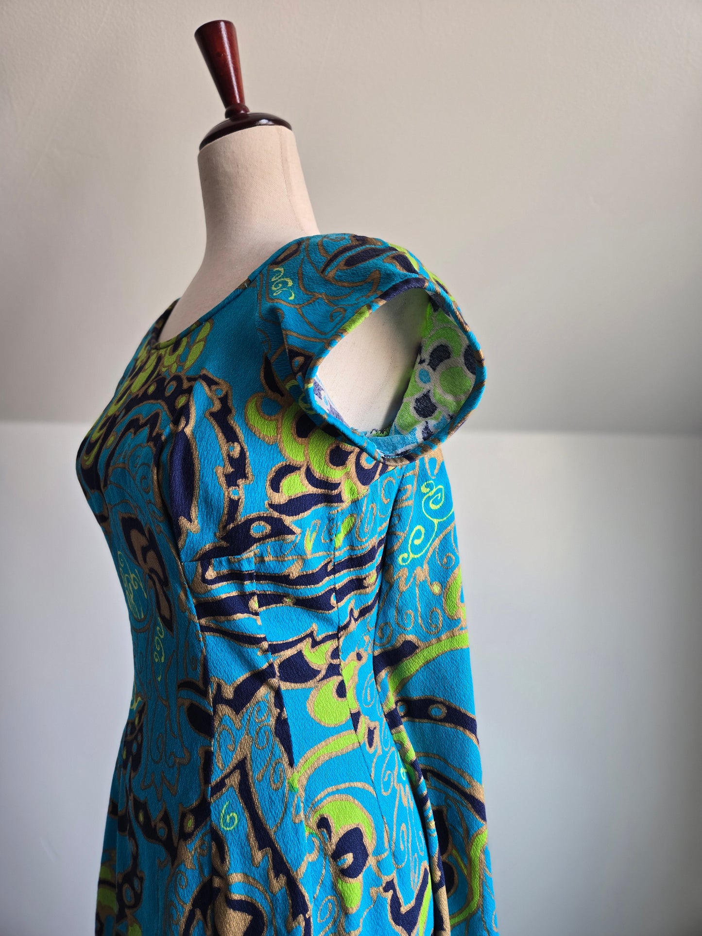 Kimo's Polynesian Shop made in Hawaii Barkcloth Dress - medium