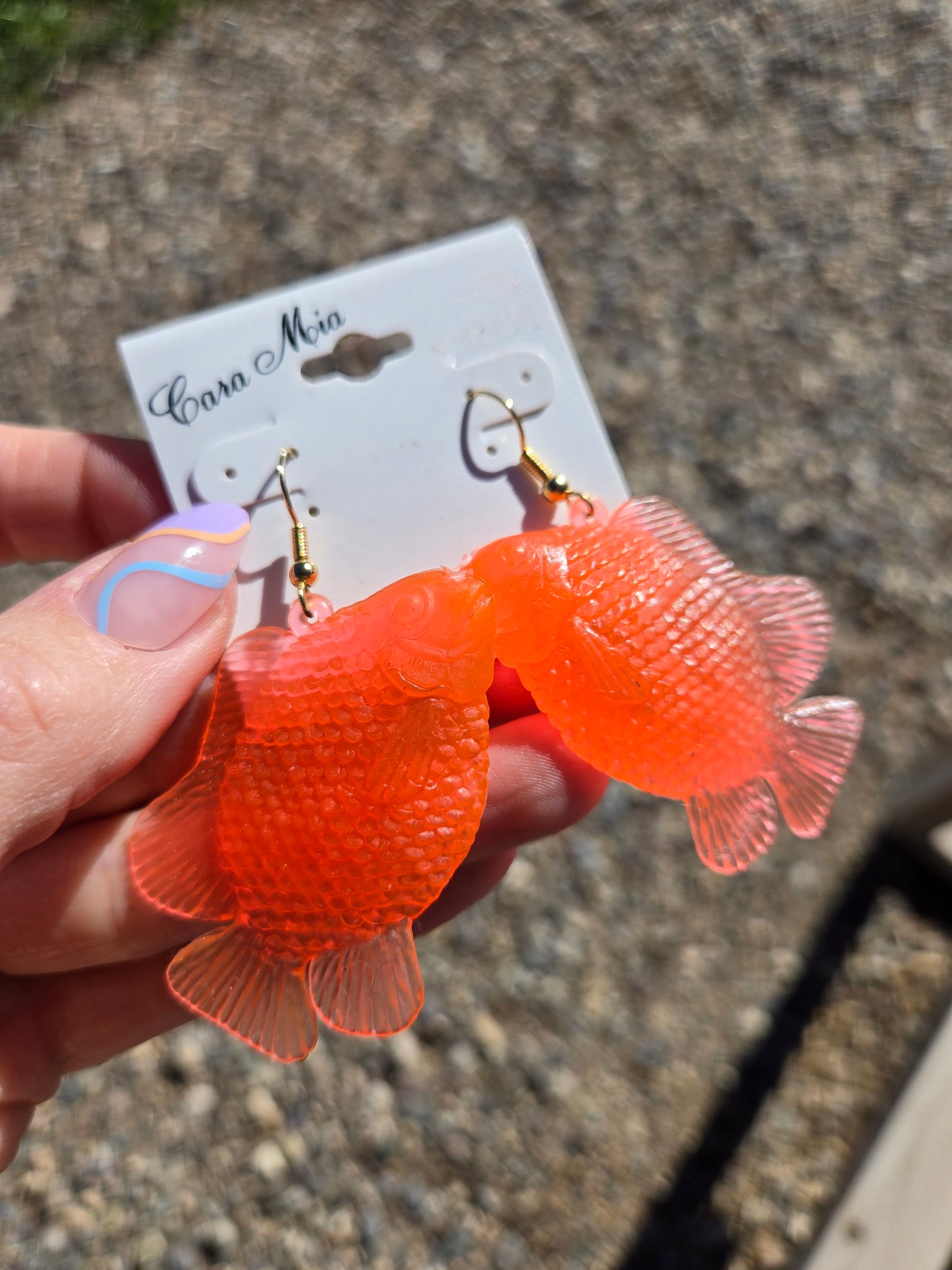 Deadstock Cara Mia Coral Rubber Large Tropical Fish Earrings
