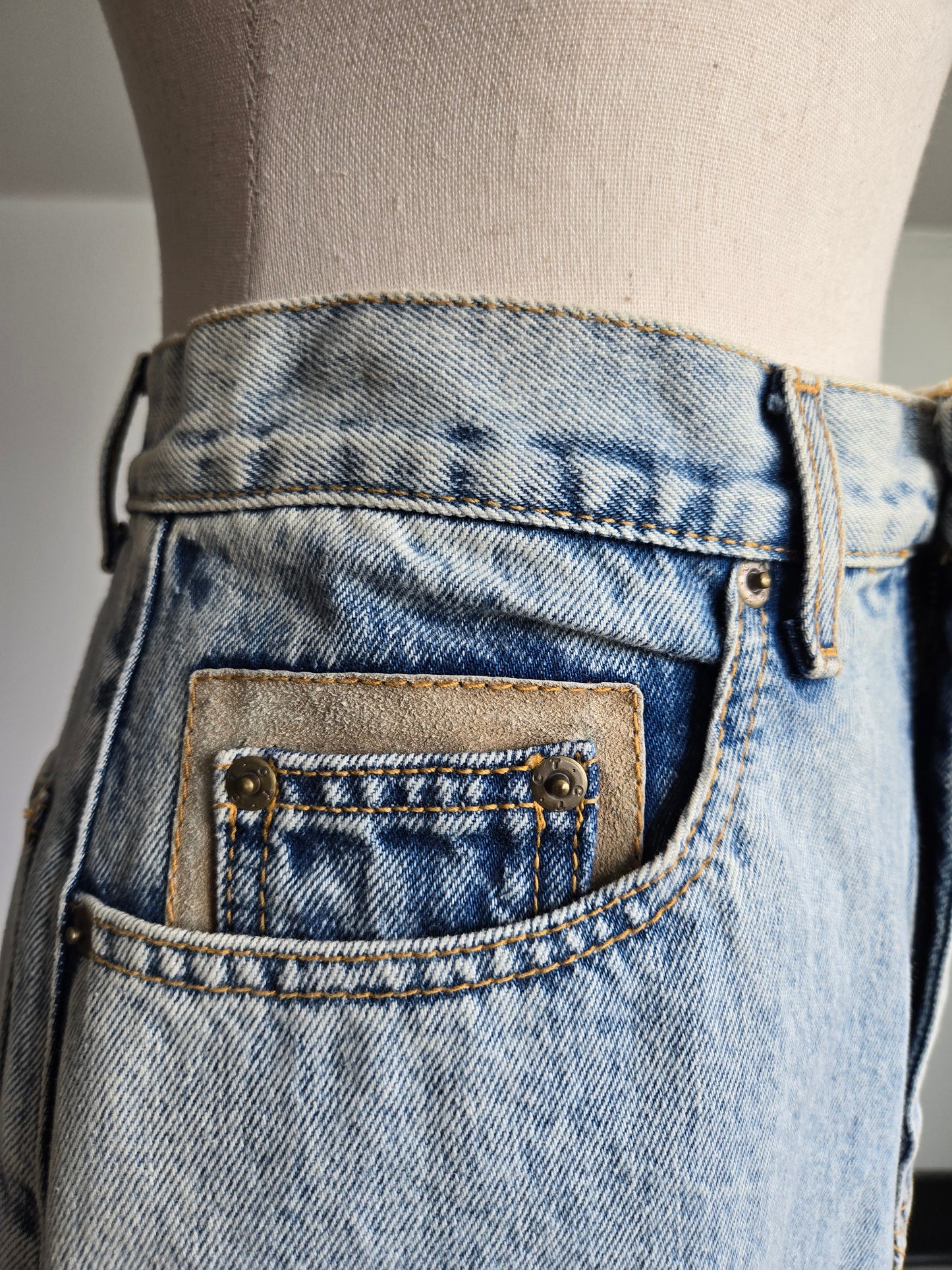 Vintage 90s CT Jeans Denim Two Piece Set Made in Brazil - Medium