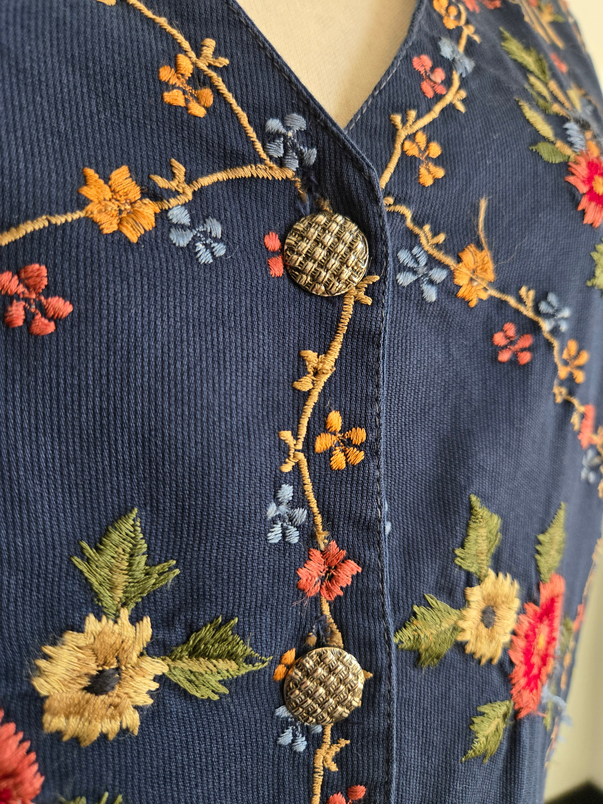 Casual Corner 90s Floral Embroidered Vest - M/L