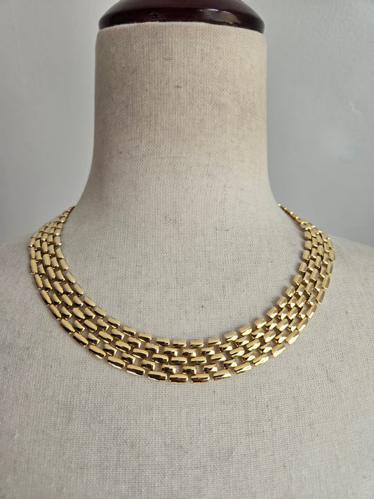 Vintage Chunky Gold Linked Choker