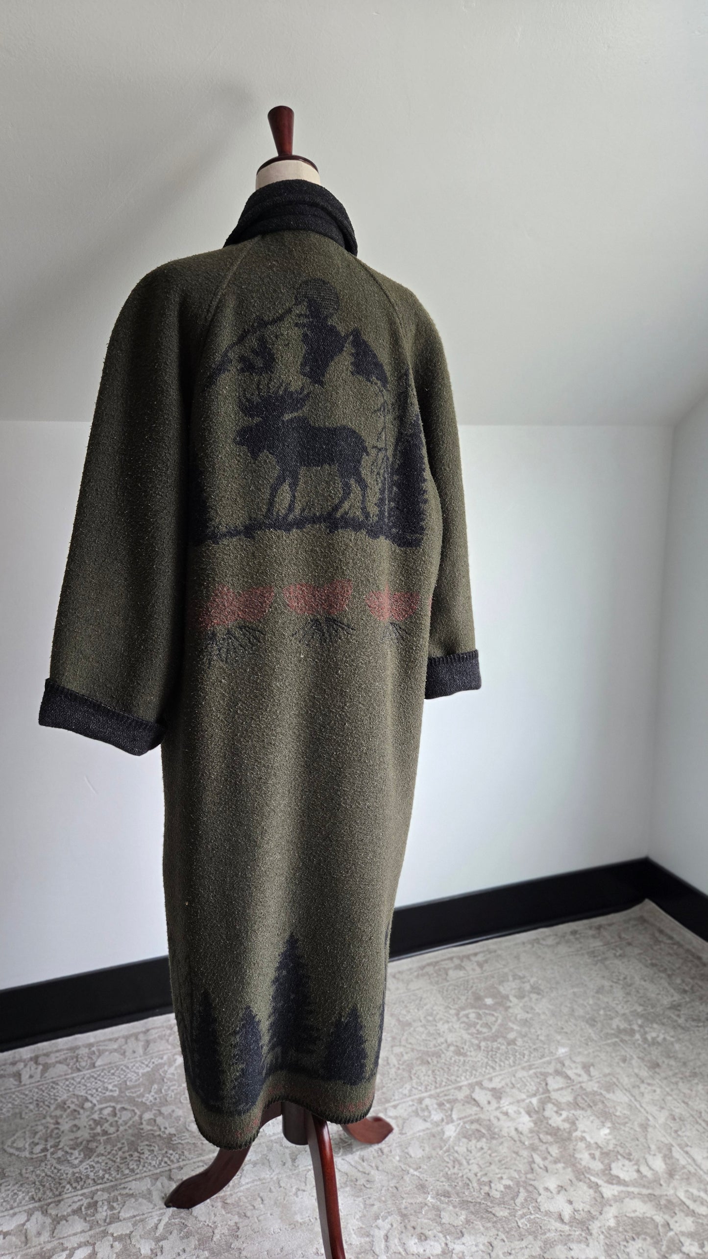 Vintage Wooded River Moose Jacket Made in Idaho - Large
