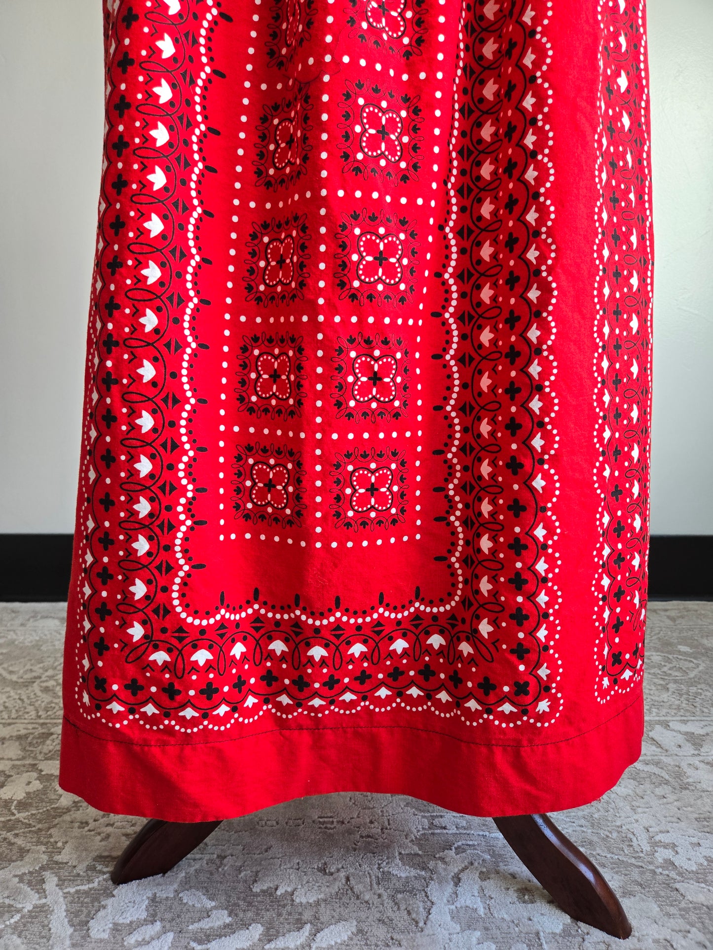 Vintage Hand Made Bandana Print Maxi Skirt - W30-40"