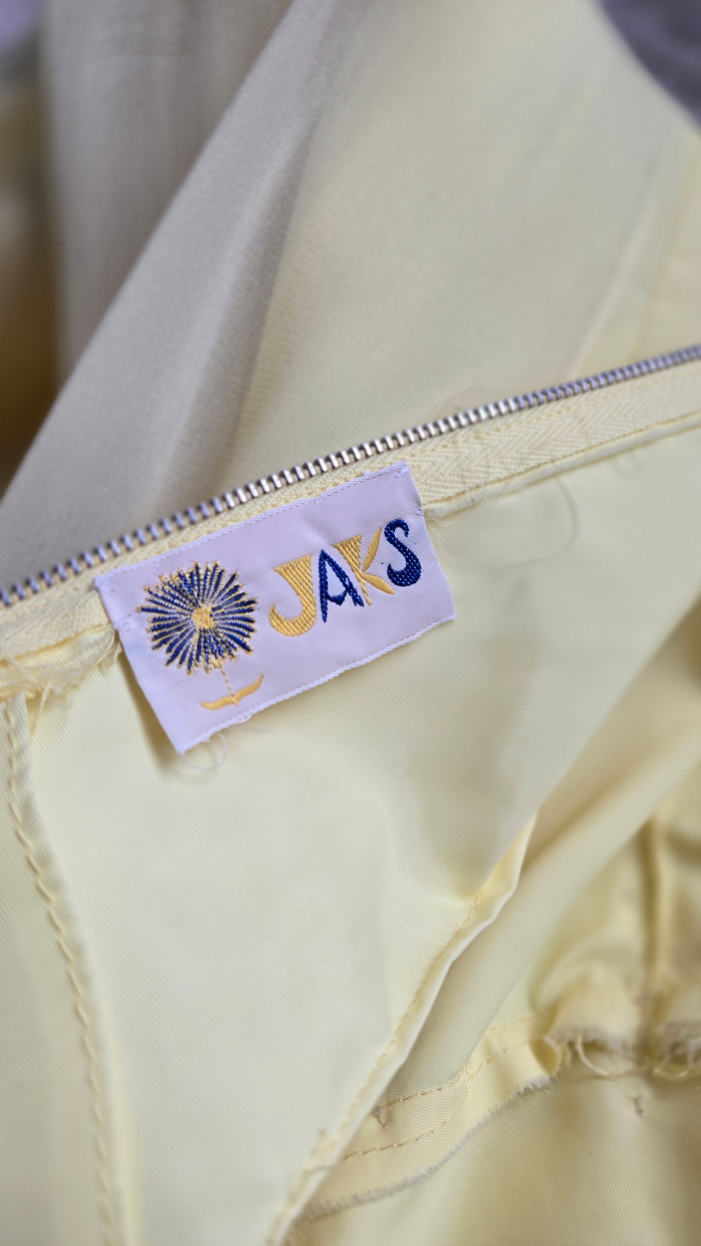 Jaks 1960s Yellow Chiffon Formal Dress with Velvet Bow - medium