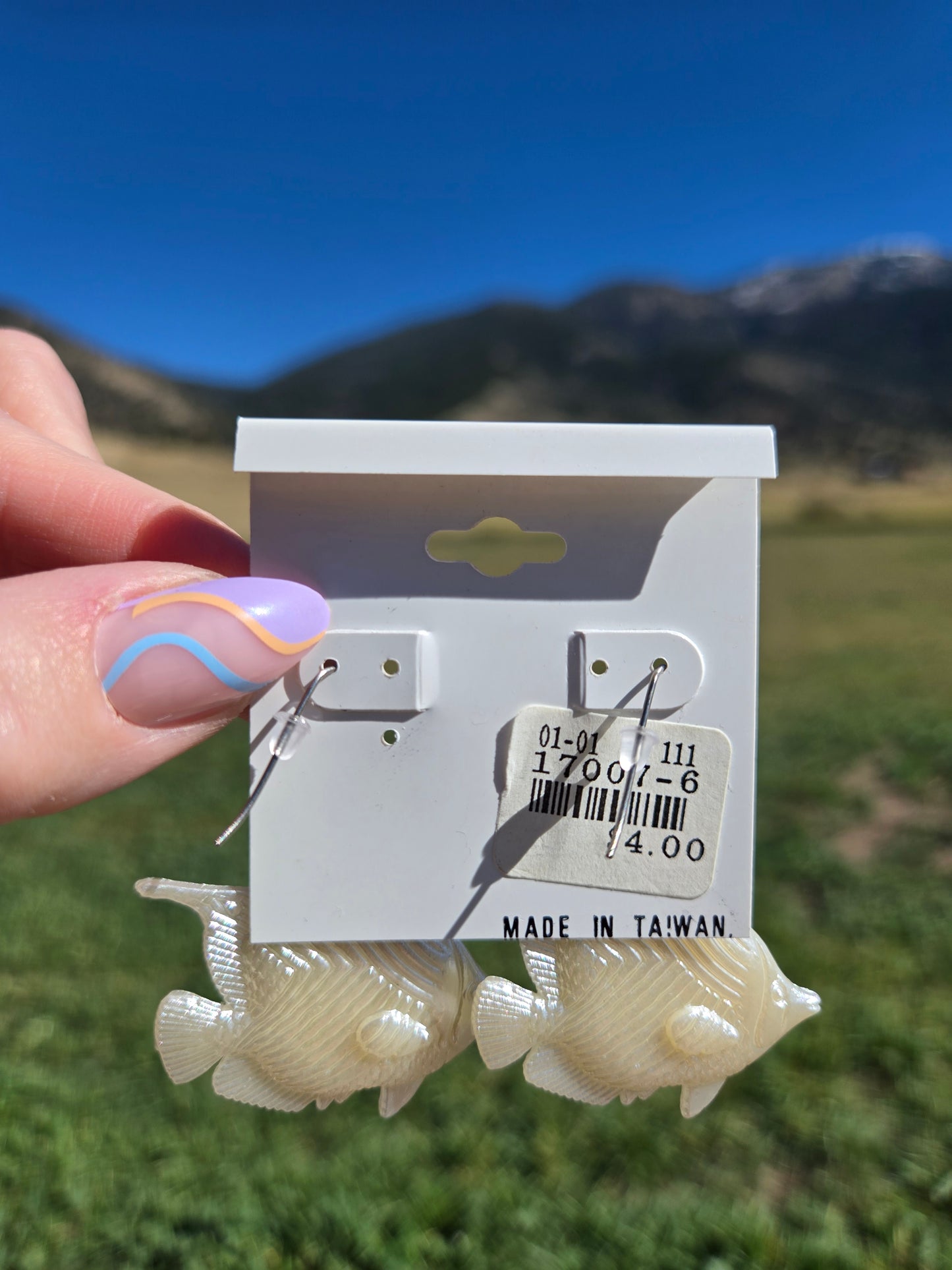 Deadstock Cara Mia Iridescent Small Tropical Fish Earrings