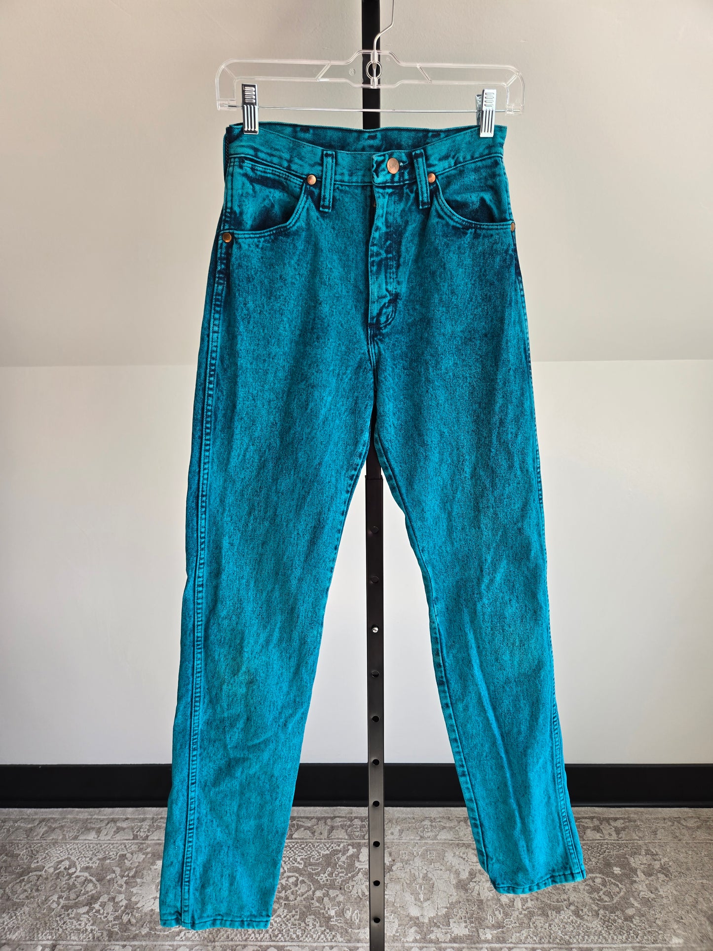 Turquoise Made in USA Vintage Wranglers - W25-26"