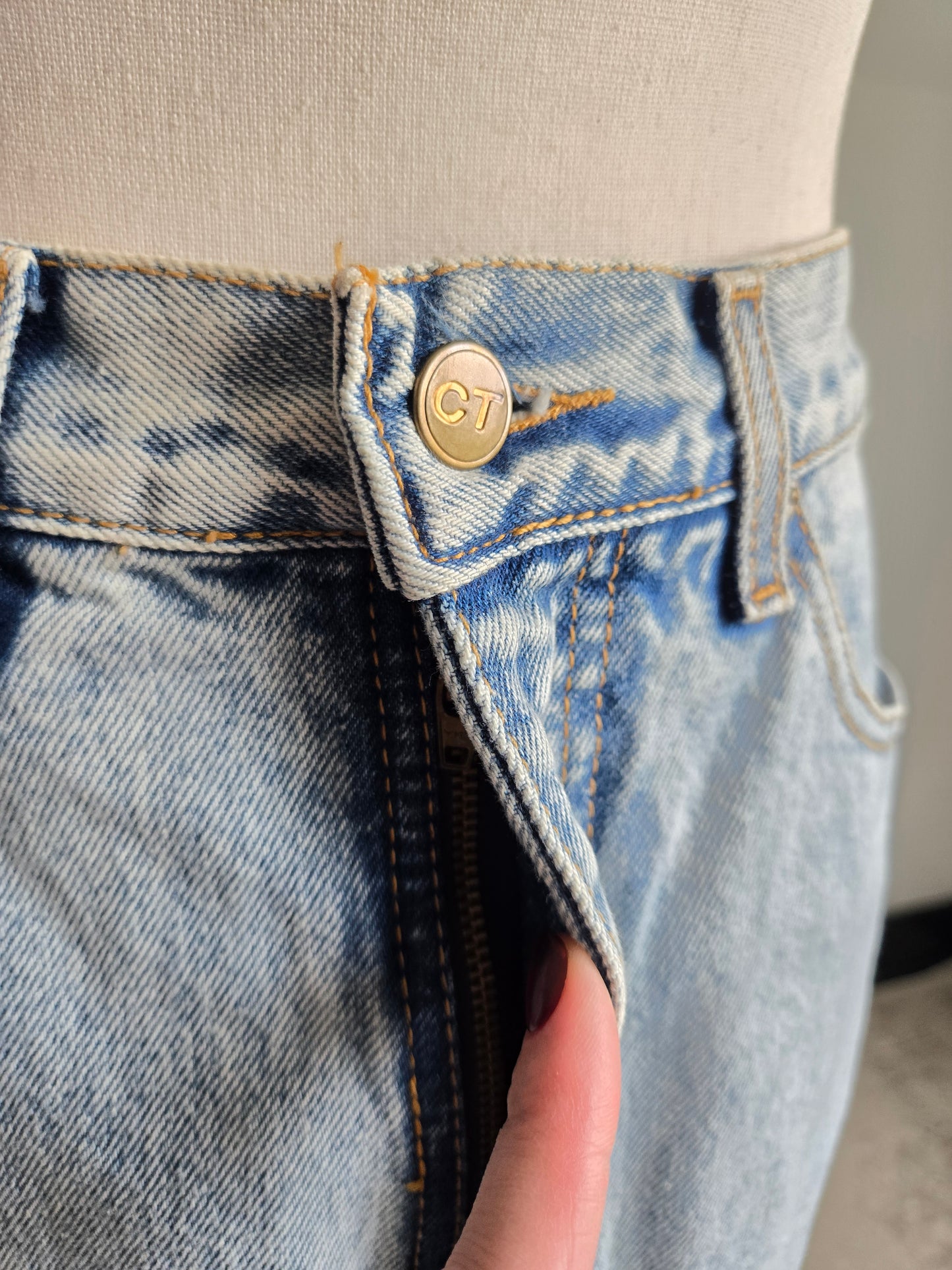 Vintage 90s CT Jeans Denim Two Piece Set Made in Brazil - Medium