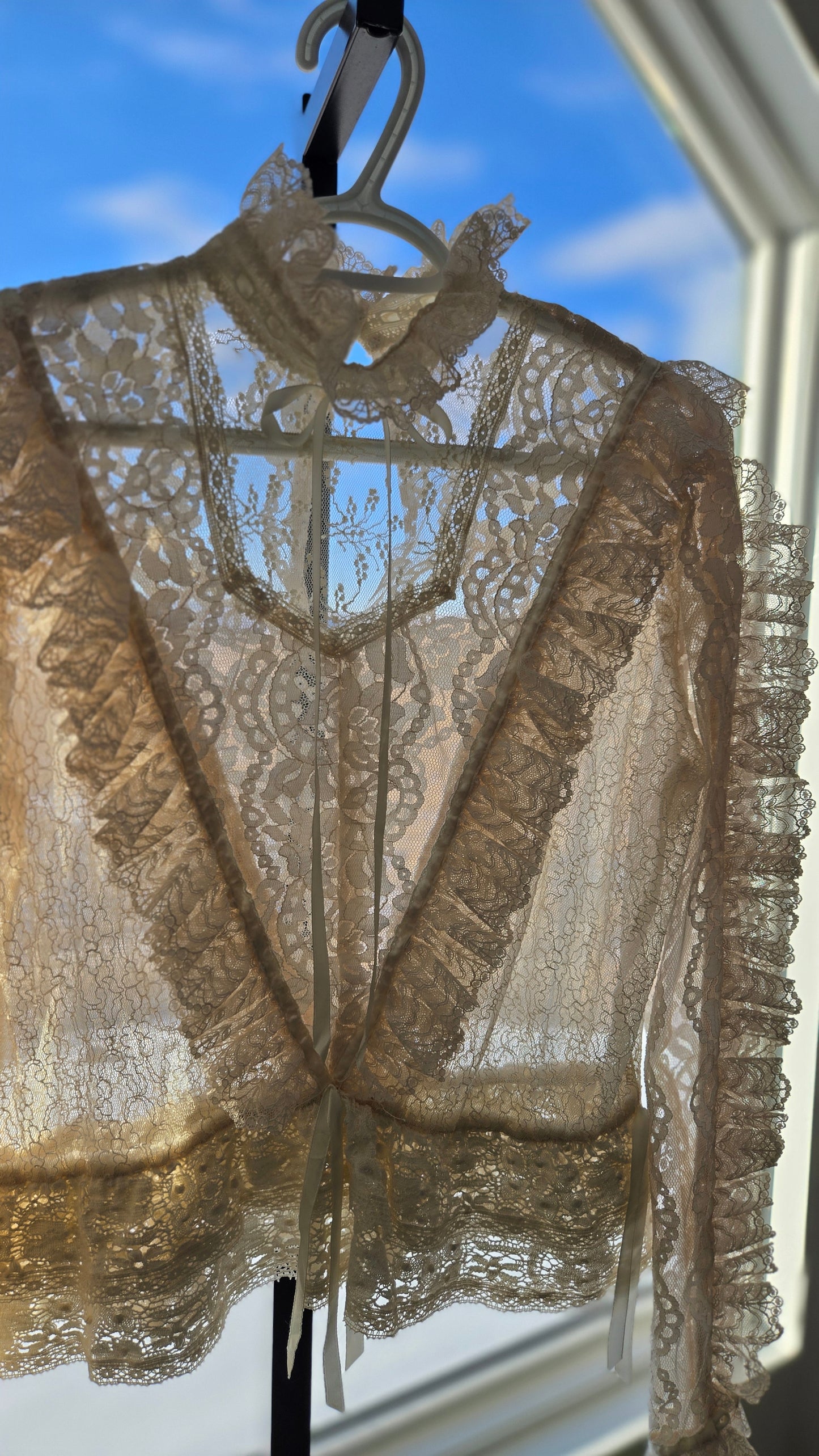 RARE! Vintage Dimensional Lace Blouse - Medium