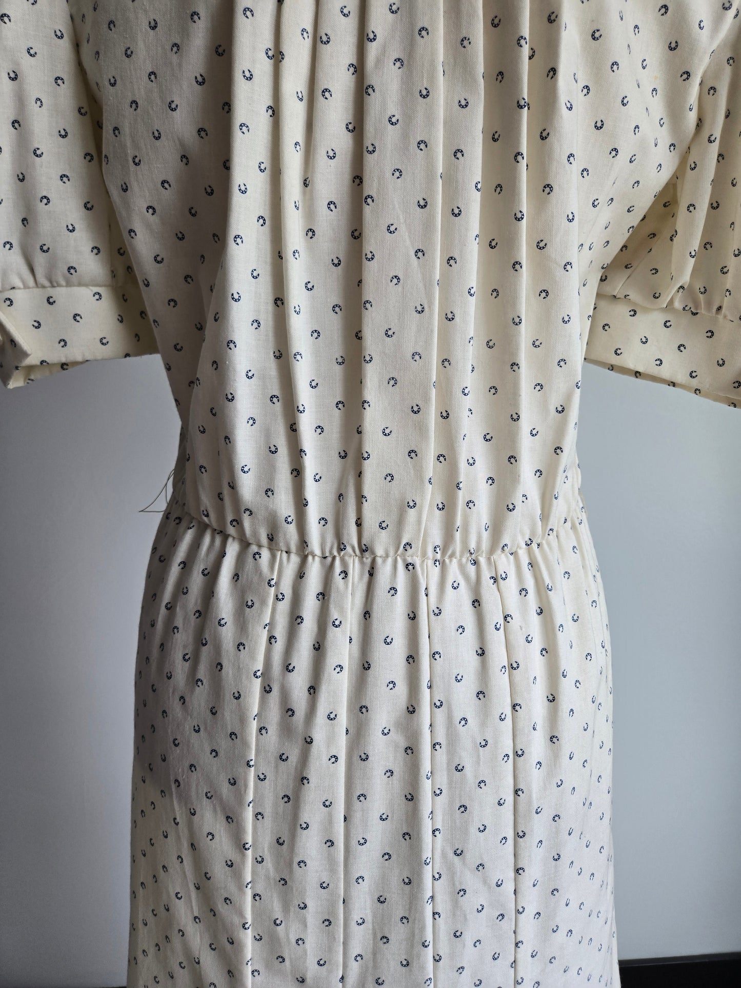 Trego's Westwear Vintage Cotton Dress with Horseshoe Print - Large