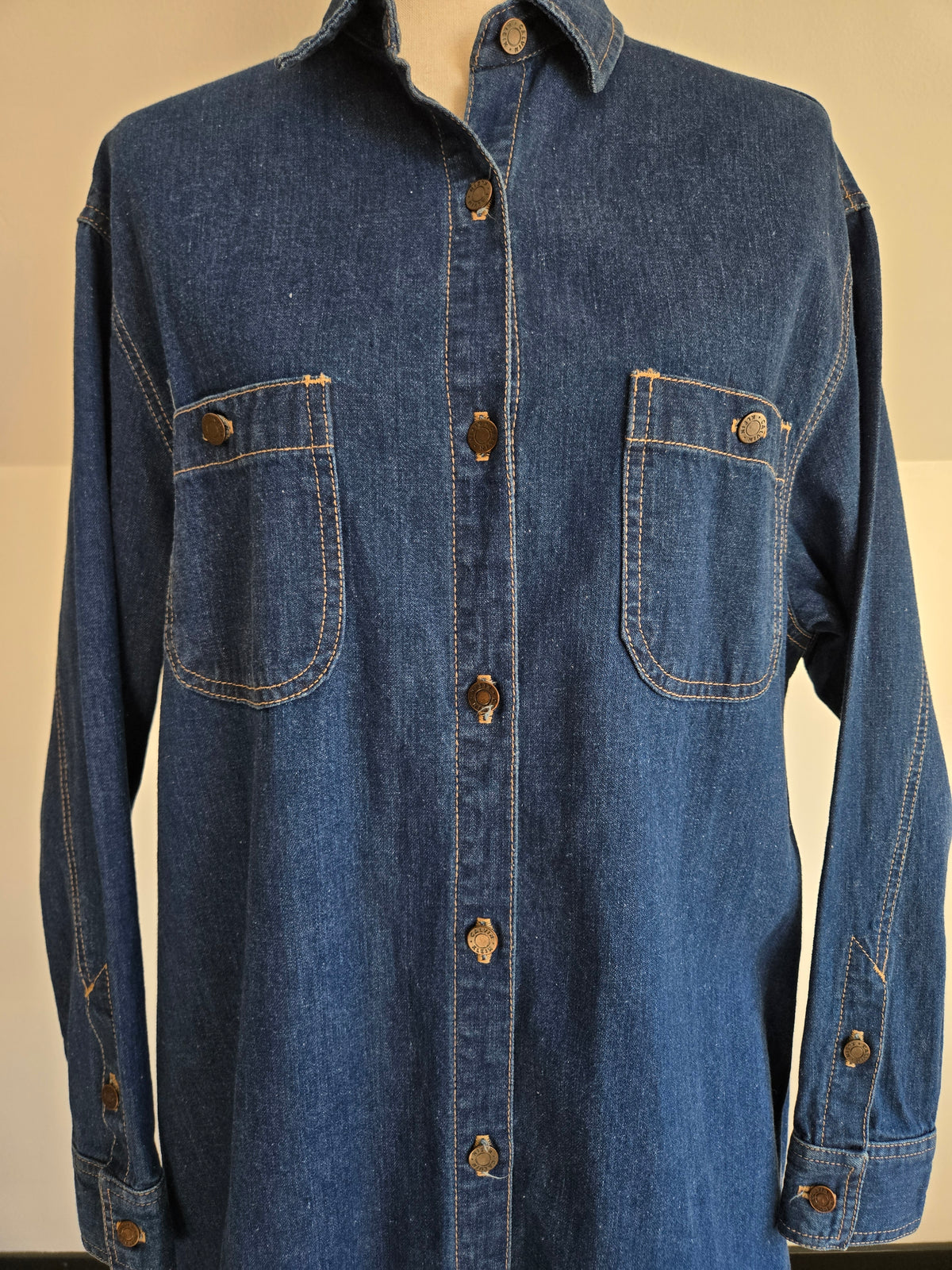 Vintage Calvin Klein 90s Made in USA Denim Dress - Large