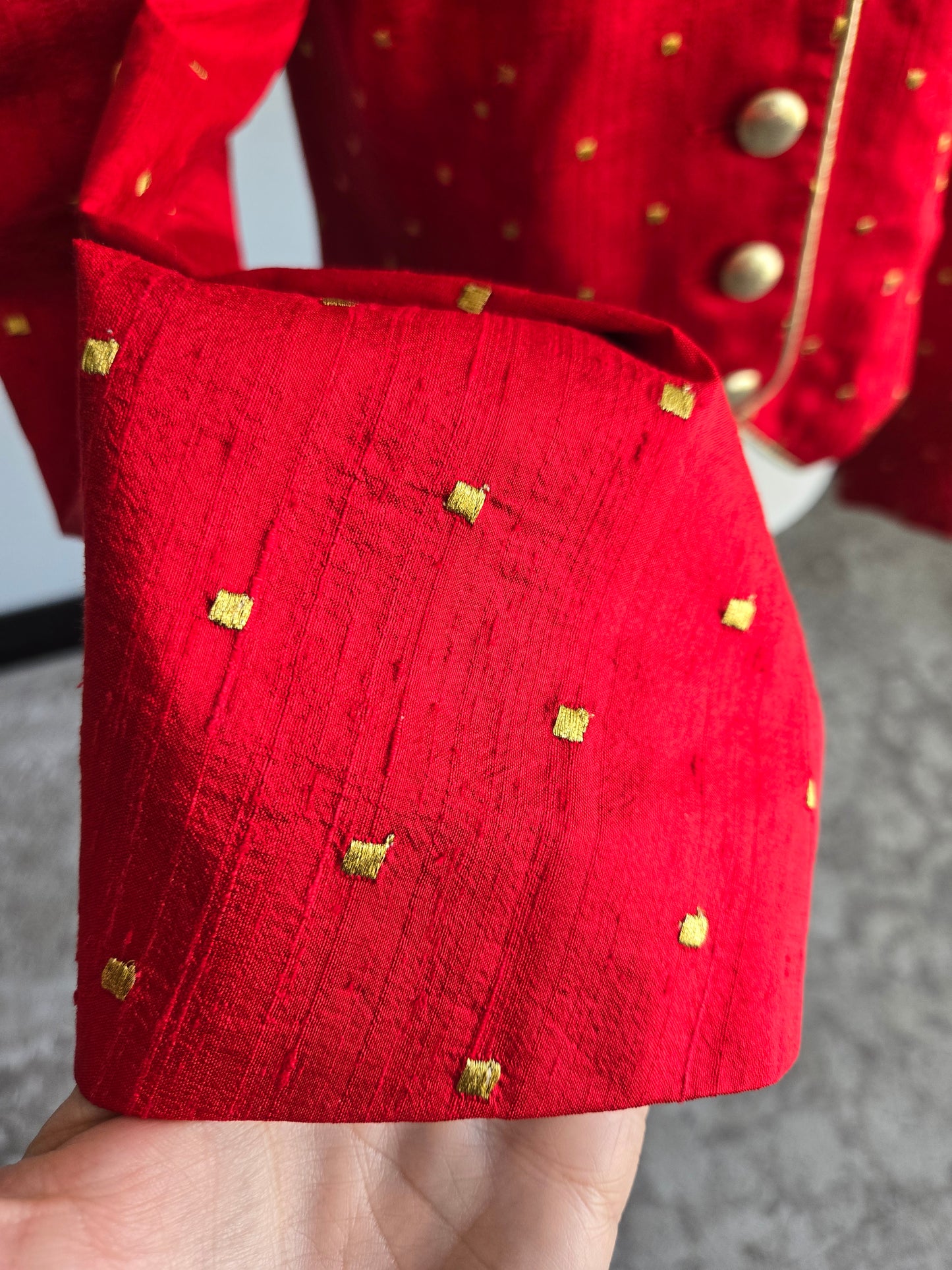 Vintage 80s Hobby Horse Red Silk Western Blazer - M/L