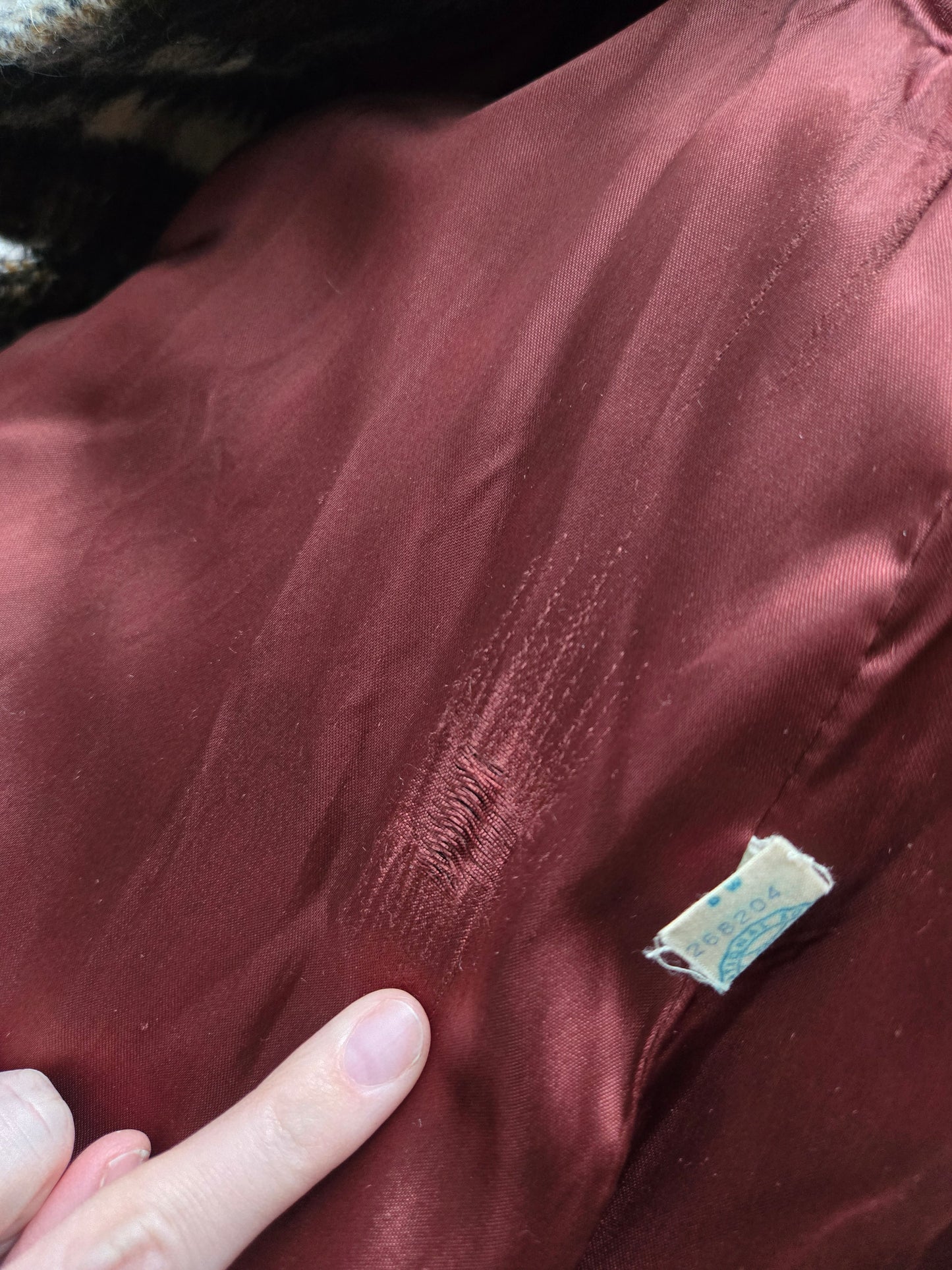 Madison's Columbus 1950s Mohair Plaid Car Coat - XL