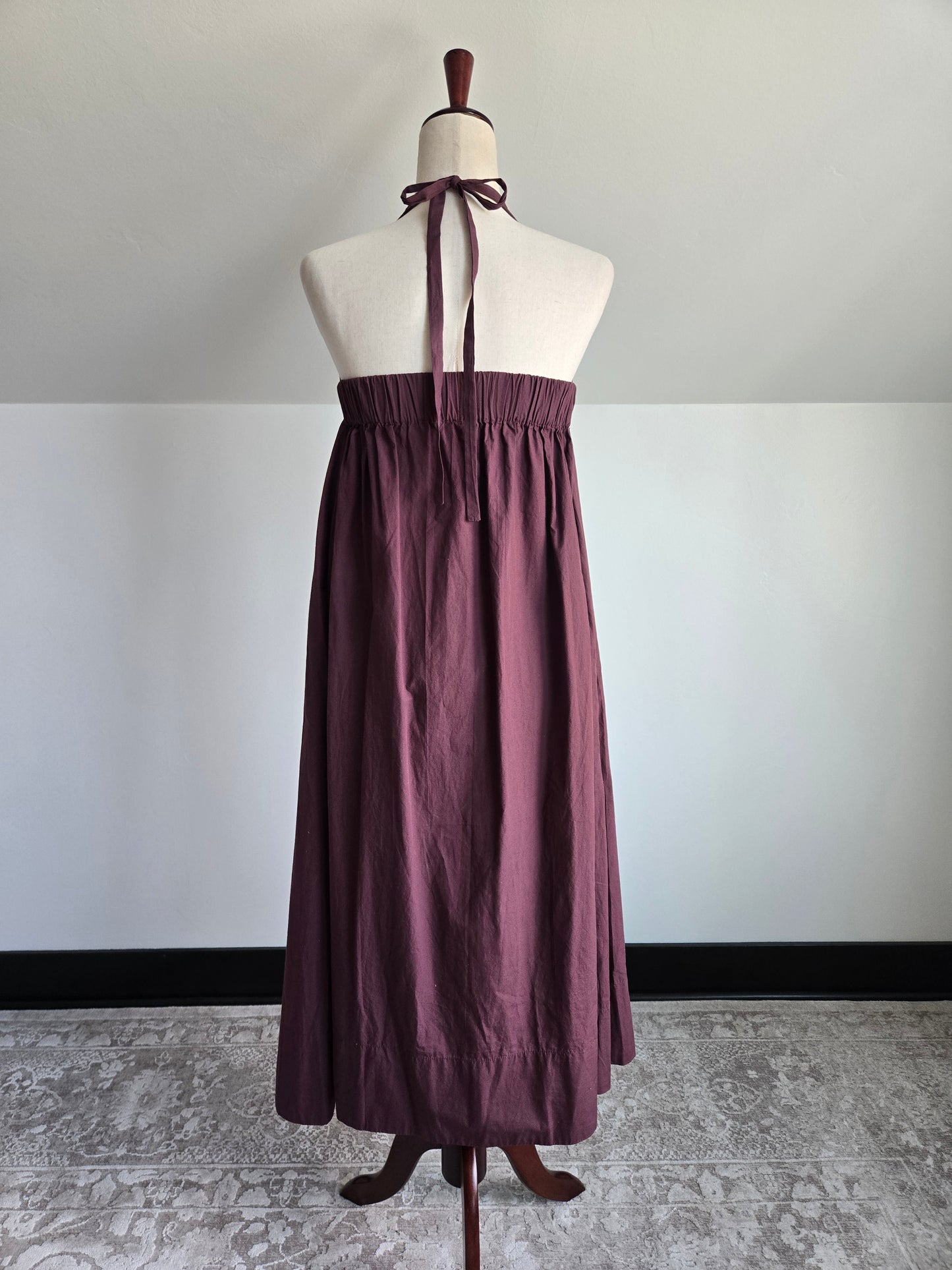 Free People Plum Purple Cotton Halter Dress - SX/S/M