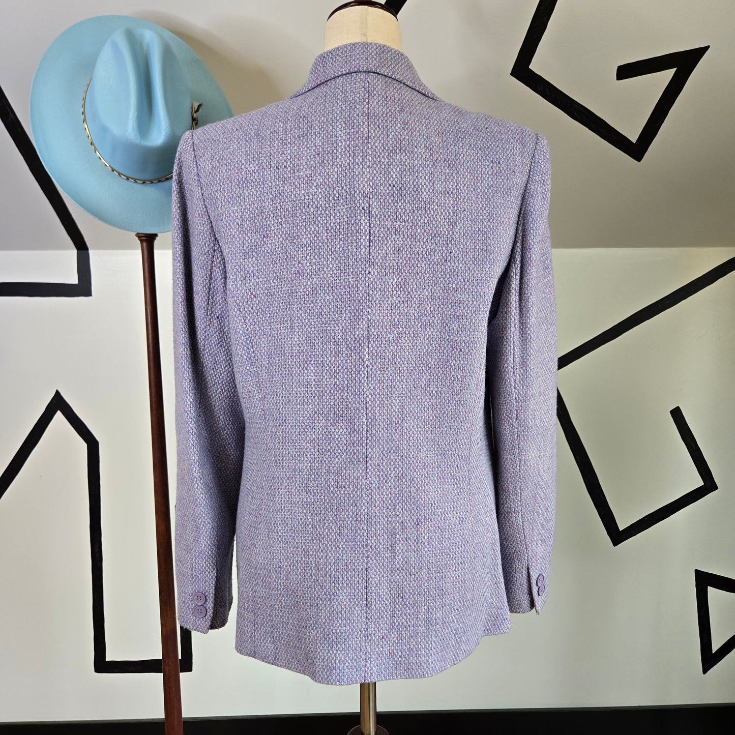 Chadwick's Wool Blend Lavender and Blue Tweed Blazer - Size 10