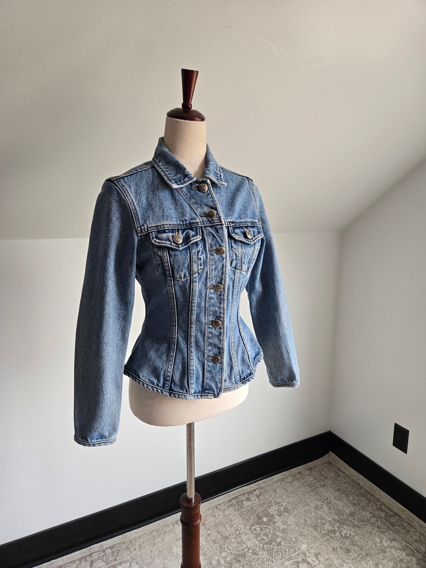 Faconnable Vintage Light Wash Denim "Corset Style" Jacket - XS