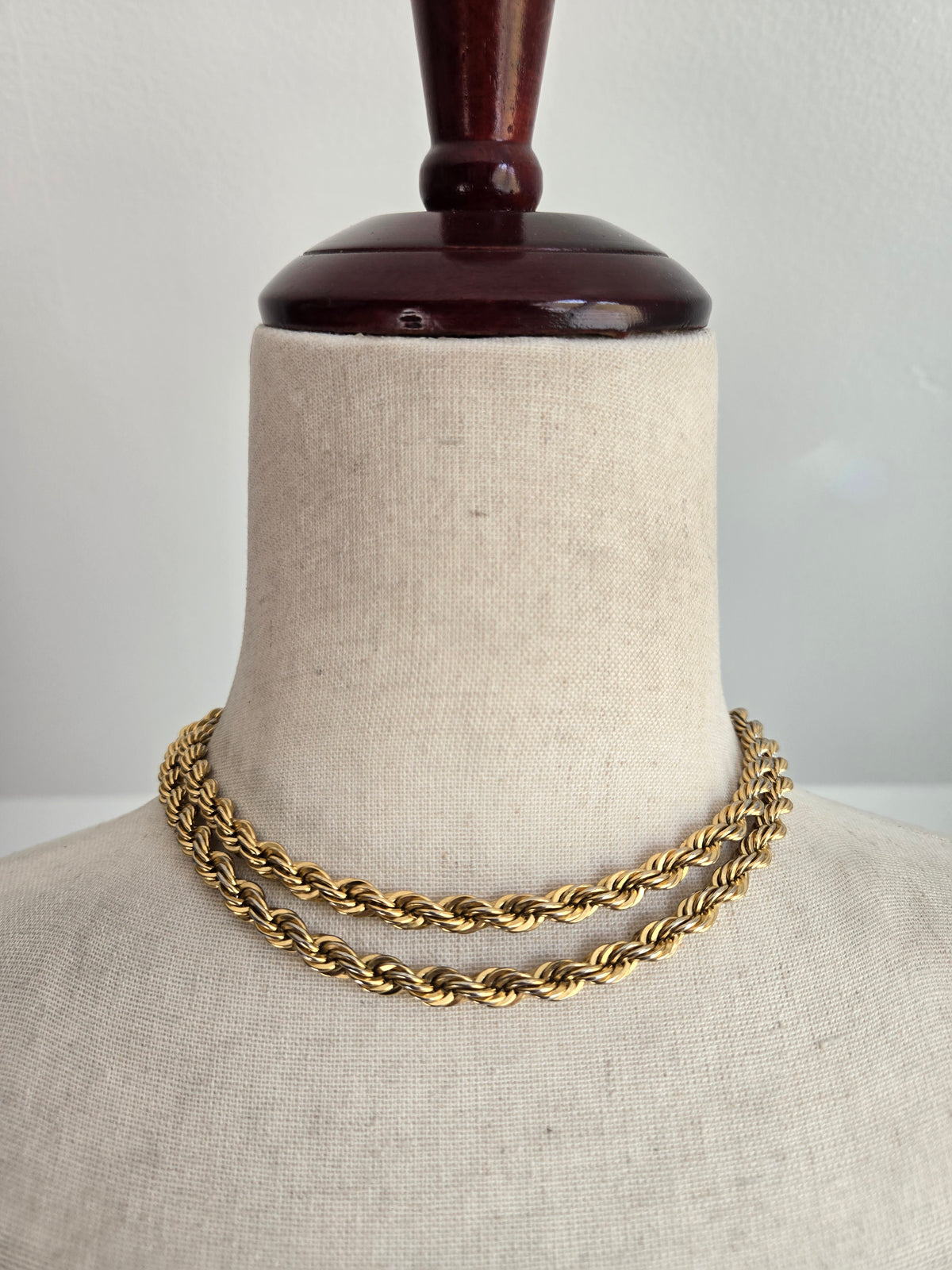 Napier Signed Long Gold Twisted Chain