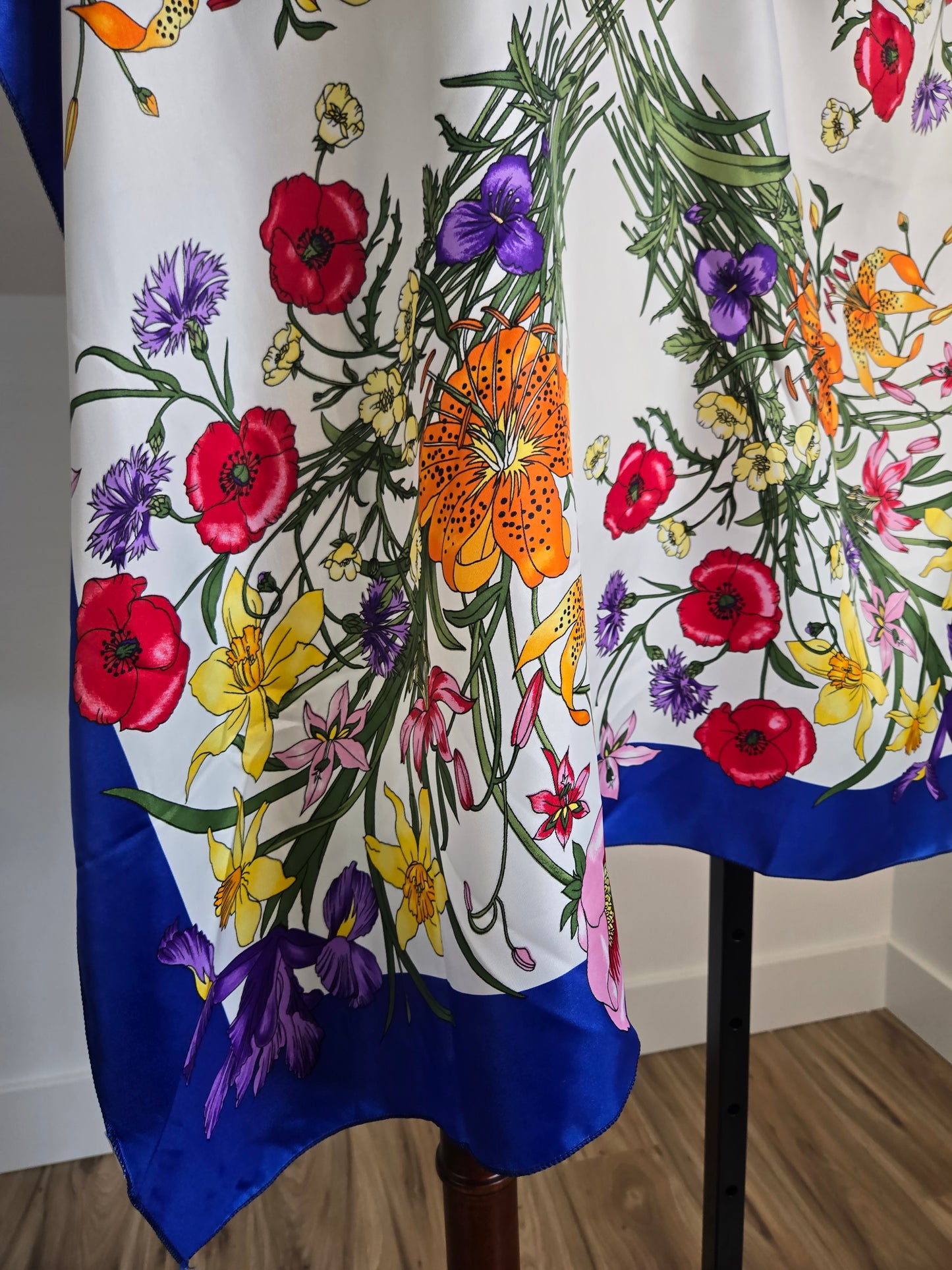 Vintage Berkshire Bright Floral Scarf Made in Korea