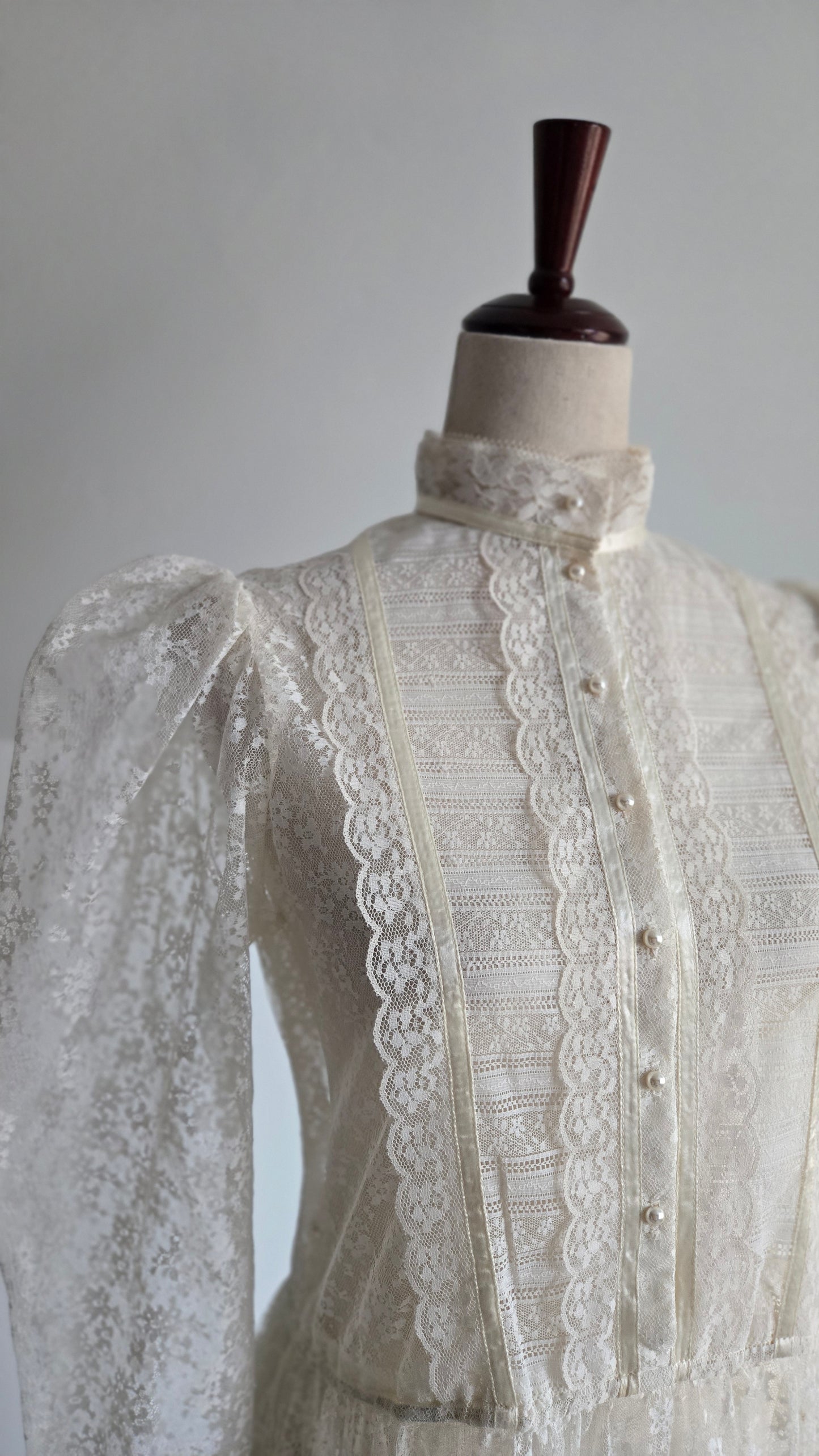 Gunne Sax Vintage Fully Shear Lace Dress - Medium