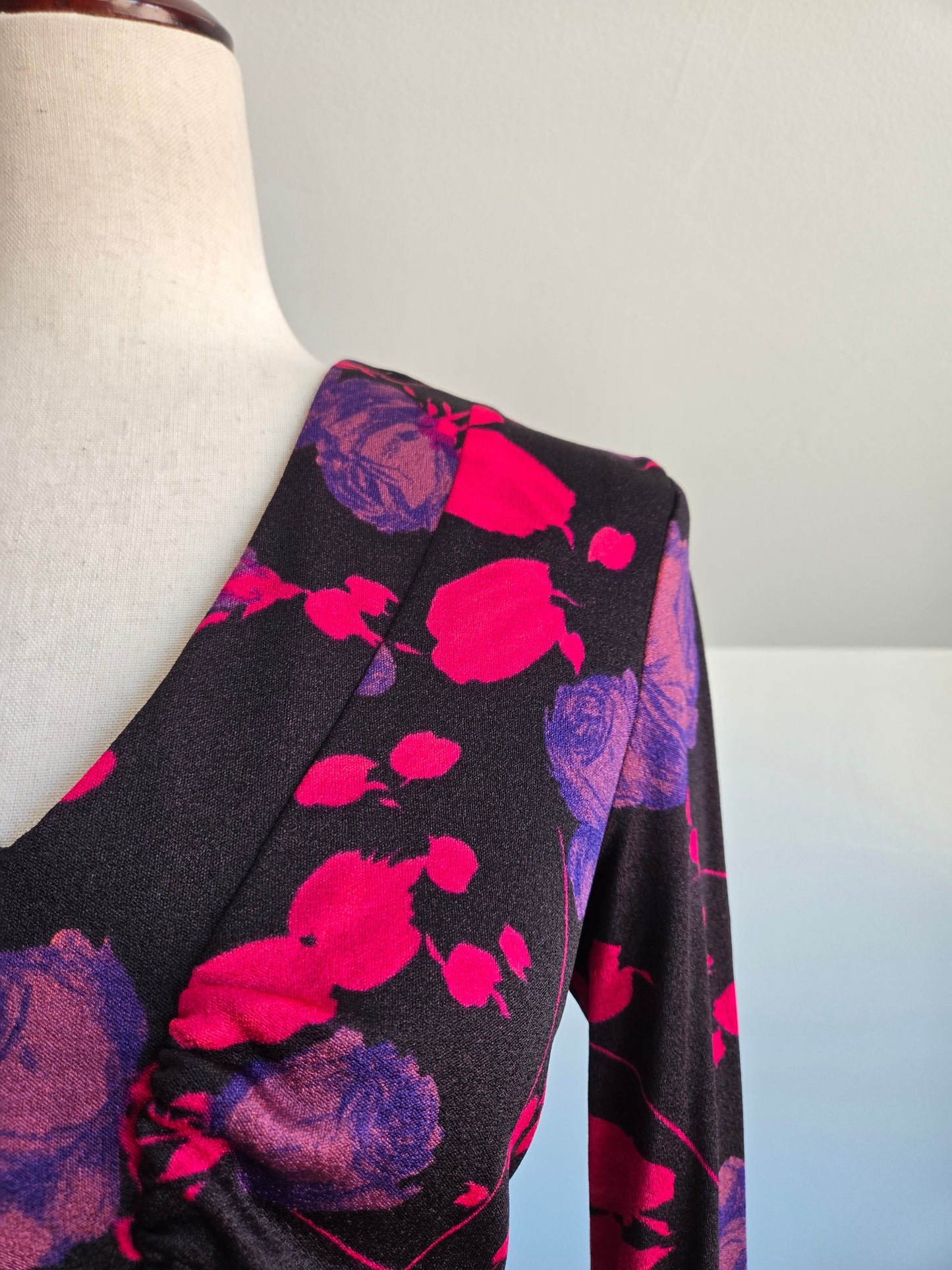 Vintage 70s Novelty Floral Print Maxi Dress - S/M/L
