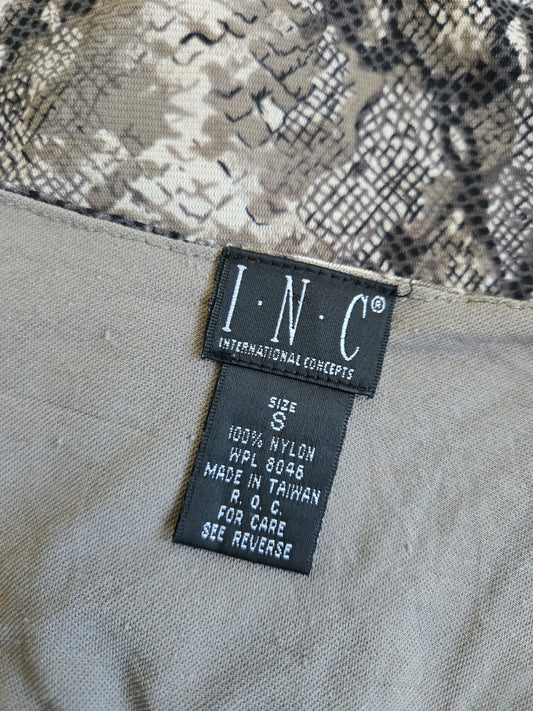 International Concepts 90s Mesh Snakeskin Top - S/M