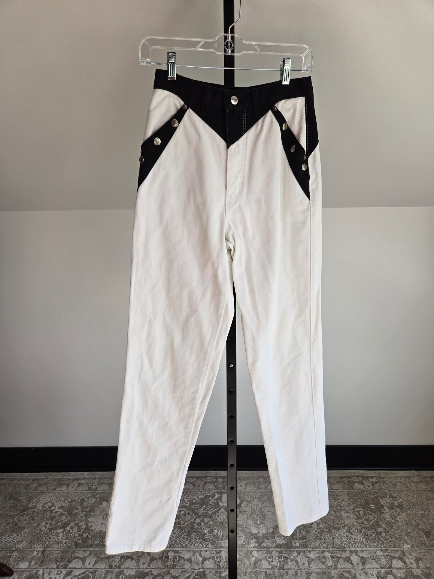 Roughrider by Circle T Vintage Black and White Jeans - W26-27"