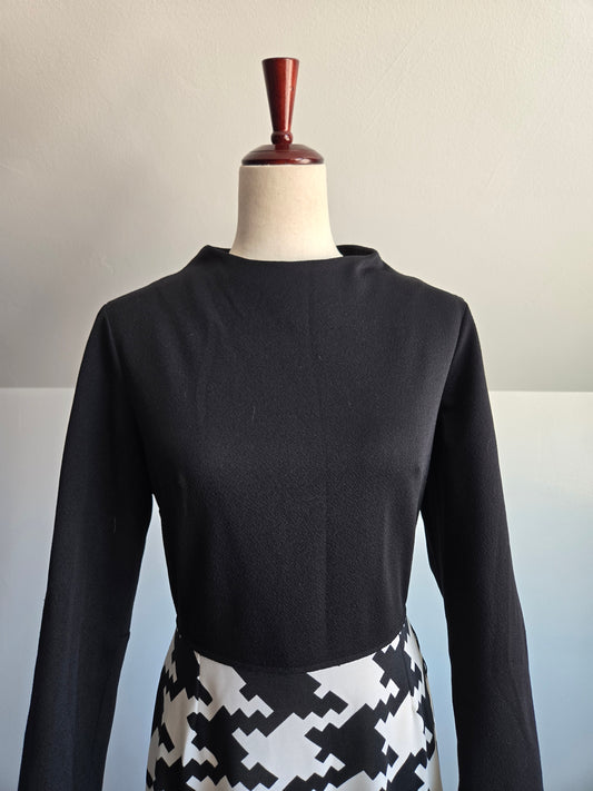 Burt Stanley of California Vintage 70s Houndstooth Maxi Dress - Medium