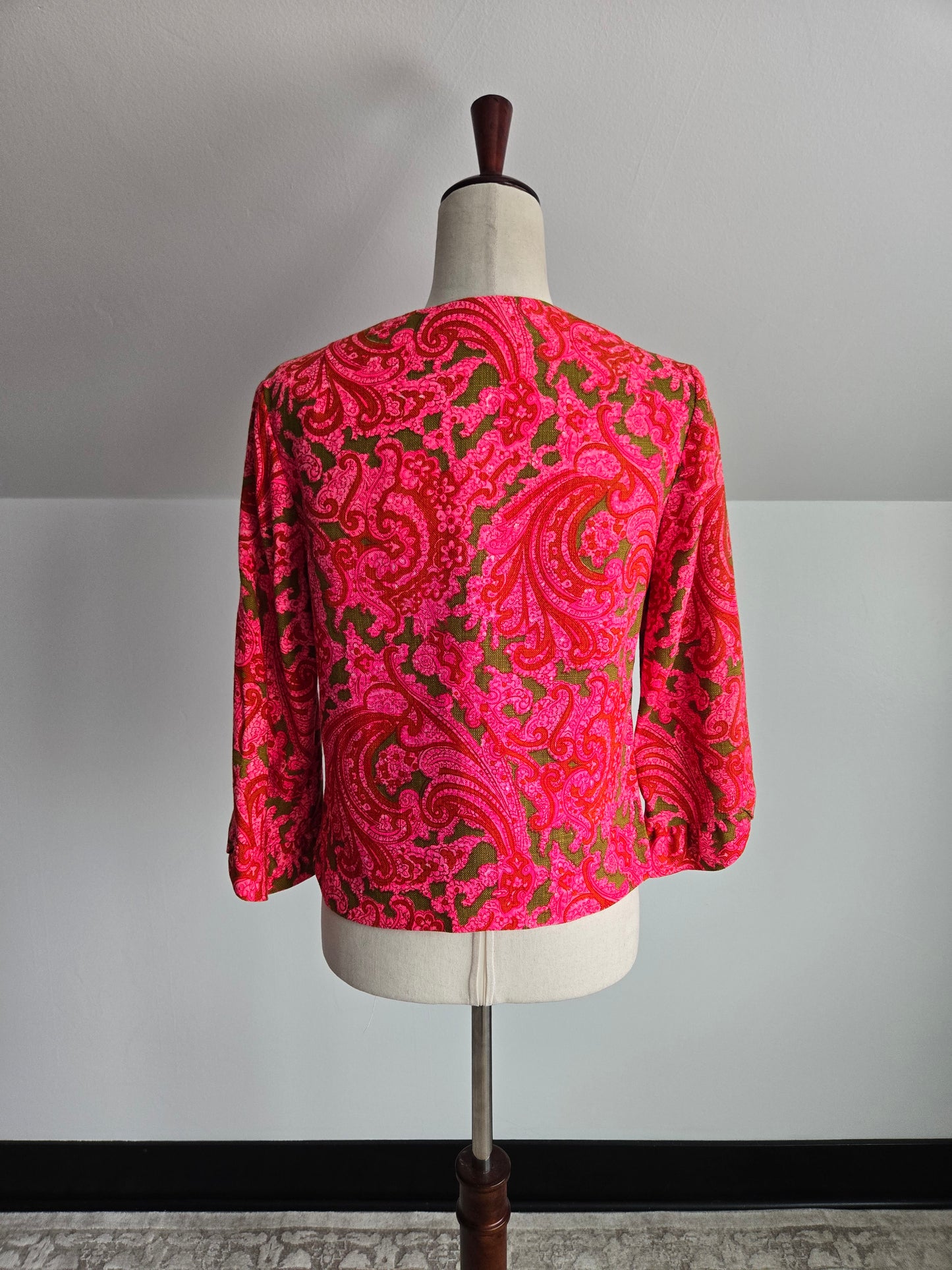 Mara by Romay Vintage 60s Barkcloth Overcoat - Small/Medium