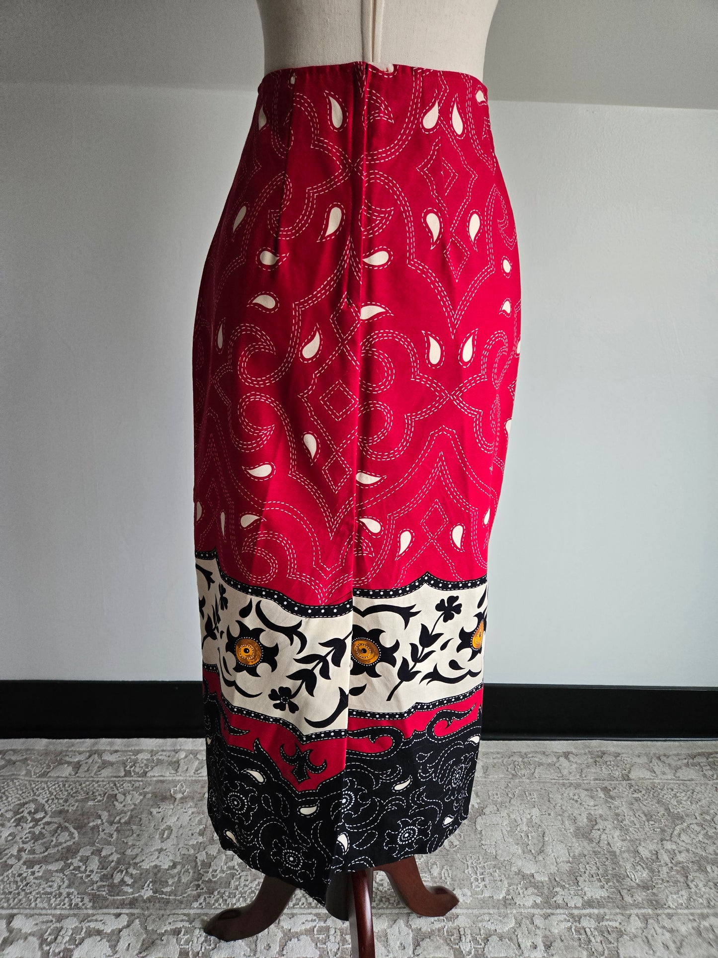 Circle T by Marilyn Lenox Western 100% Cotton Skirt - XS