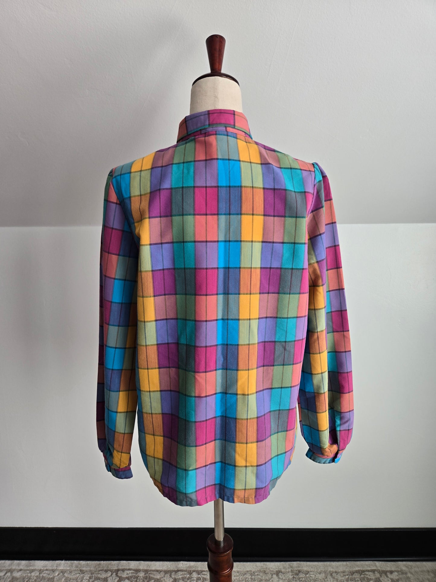 Wrangler Vintage 70s Colorful Plaid Button Down Top - large
