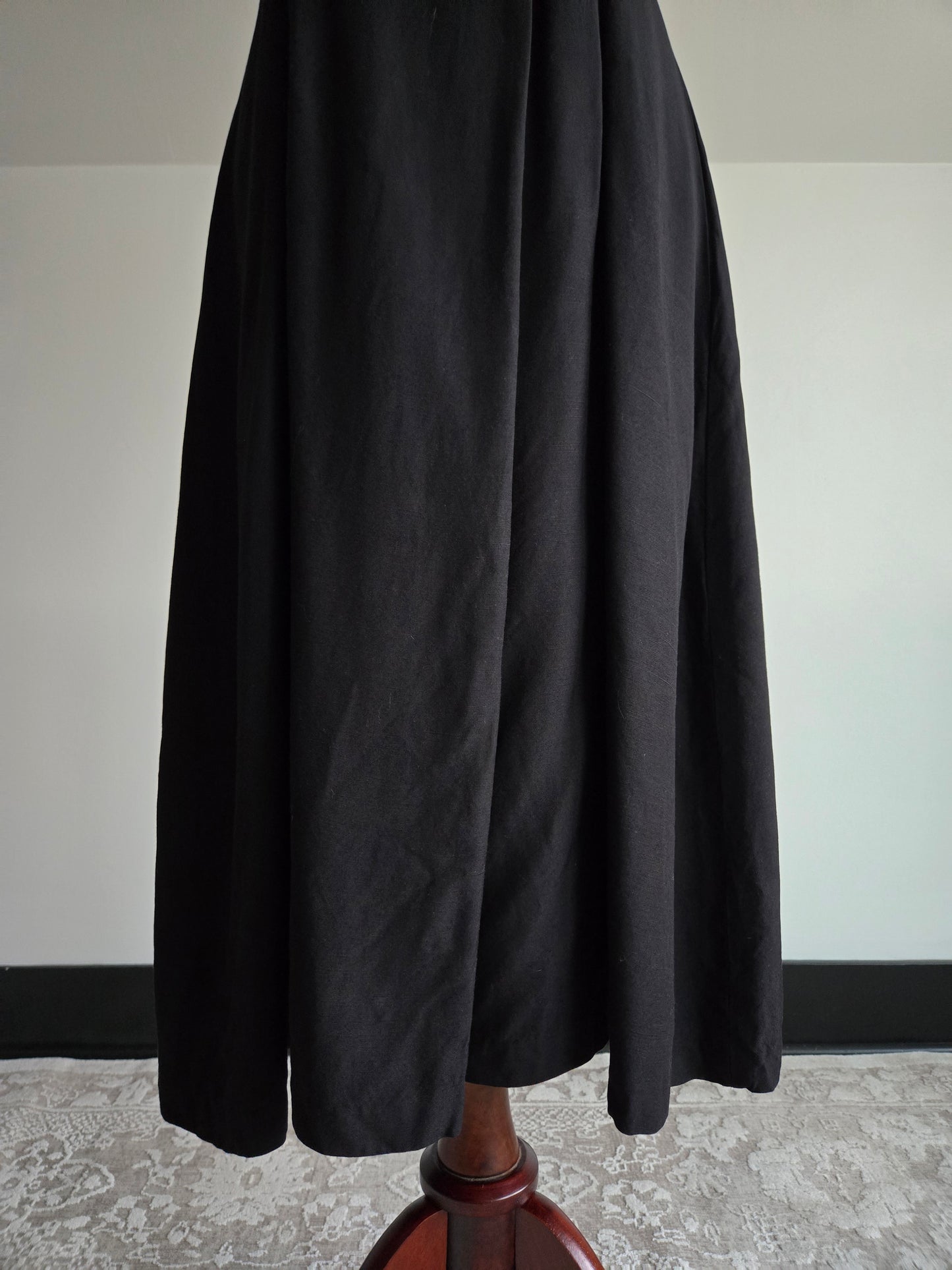 Vintage 80s Llyod Williams Black Rayon/Silk Dress - S/M