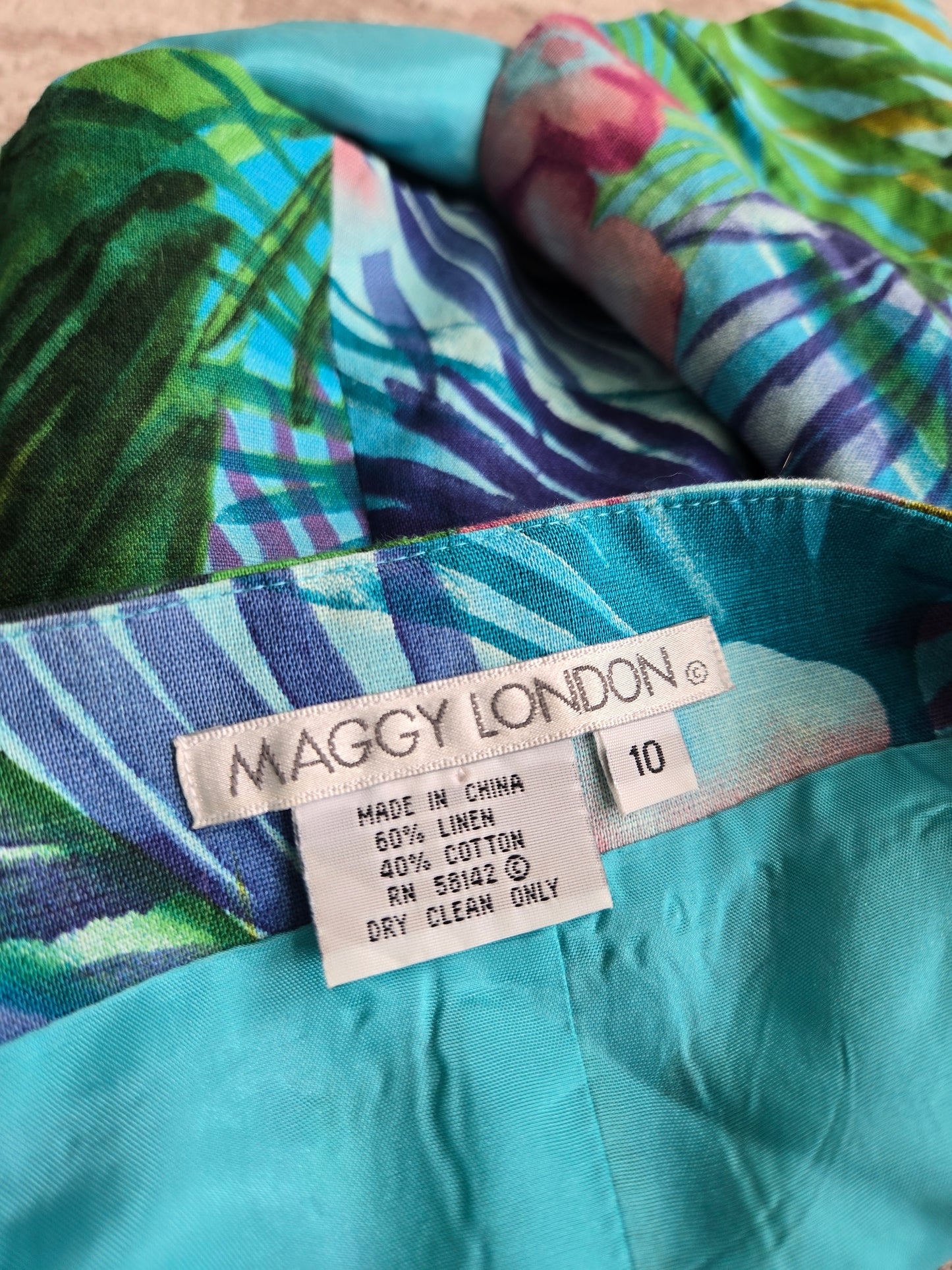 Maggy London Cotton/Linen Floral Tank