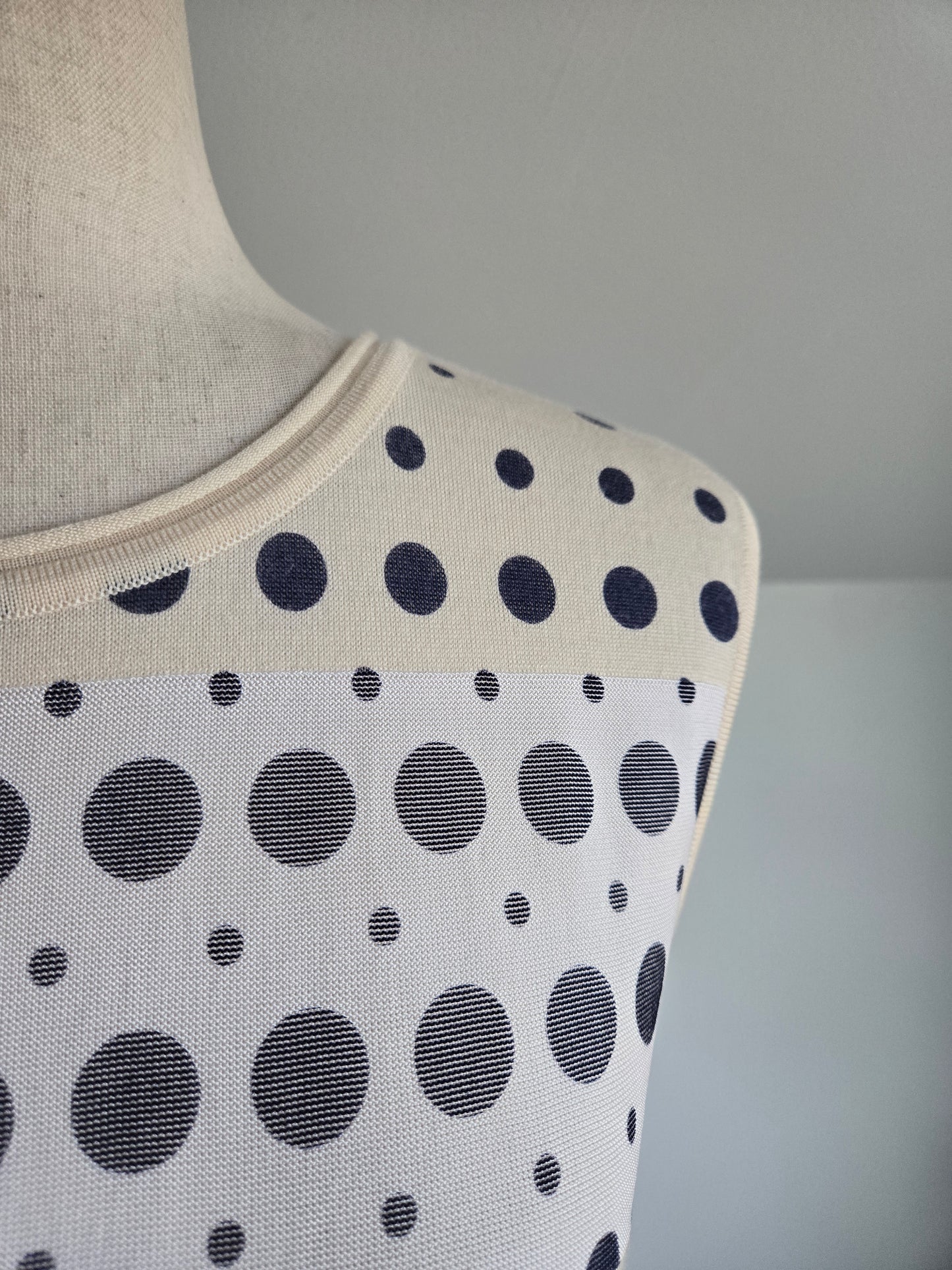 Piazza Sempione Silk/Cotton Geometric Print Sleeveless Top -