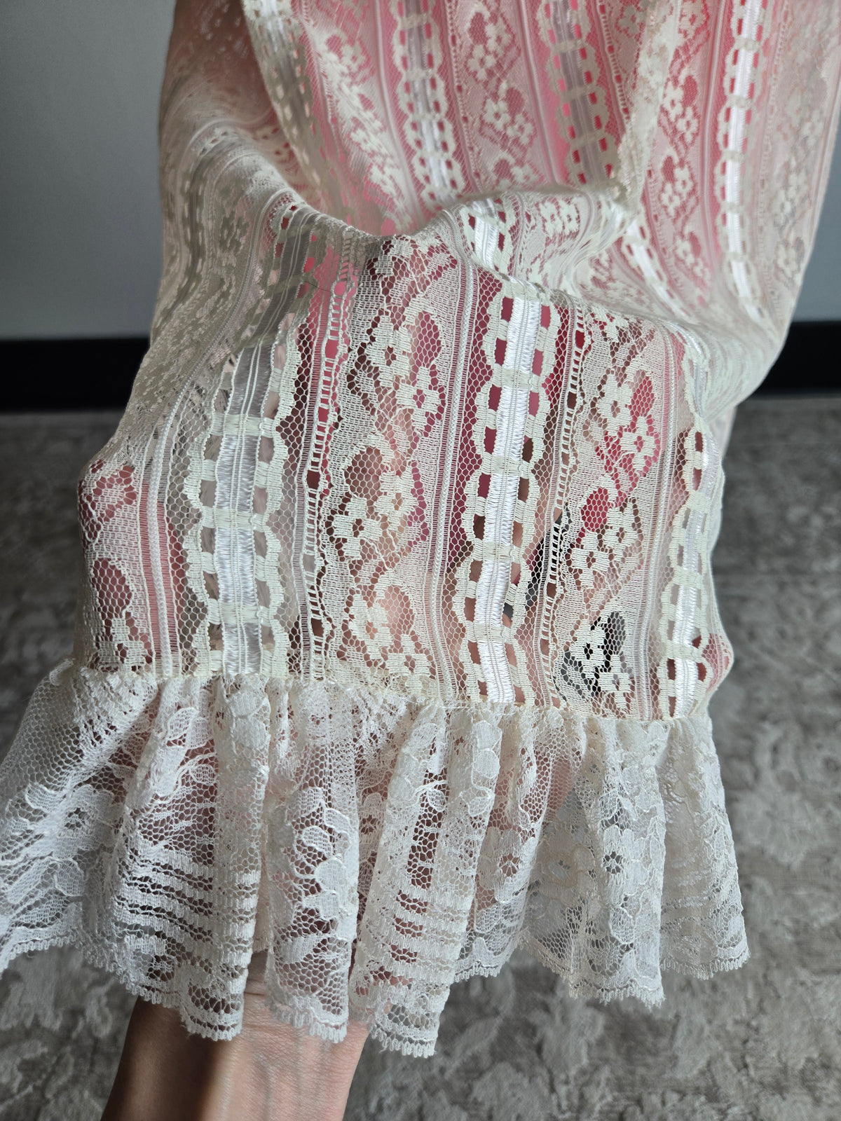 Vintage Pink Lace Victorian Style Dream of a Dress - Small